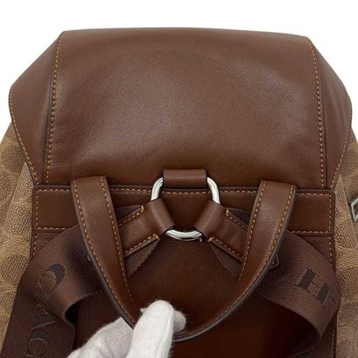 Coach Beige Brown Pvc Leather Backpack (Pre-Owned)