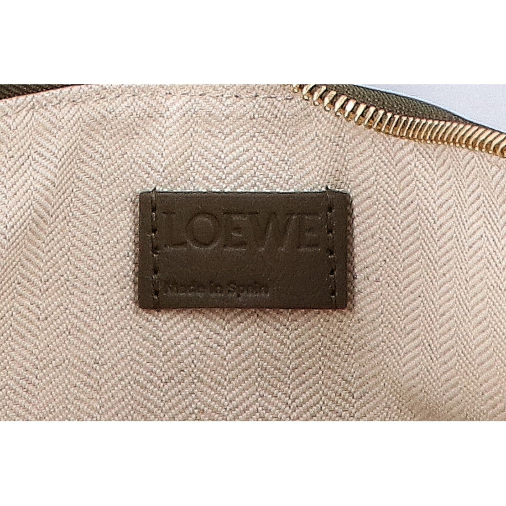 Loewe Dark Khaki Green Leather Shoulder Bag (Pre-Owned)