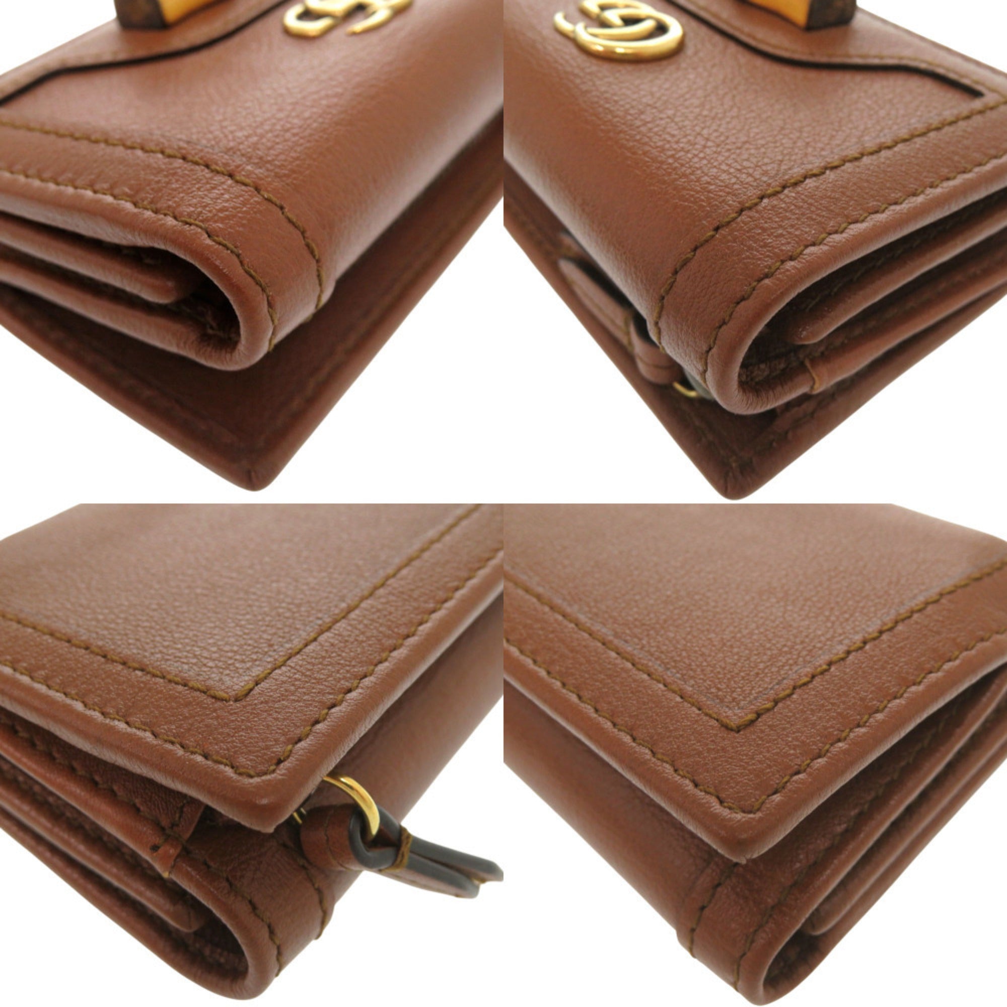 Gucci Brown Leather Wallet (Tri-Fold) (Pre-Owned)
