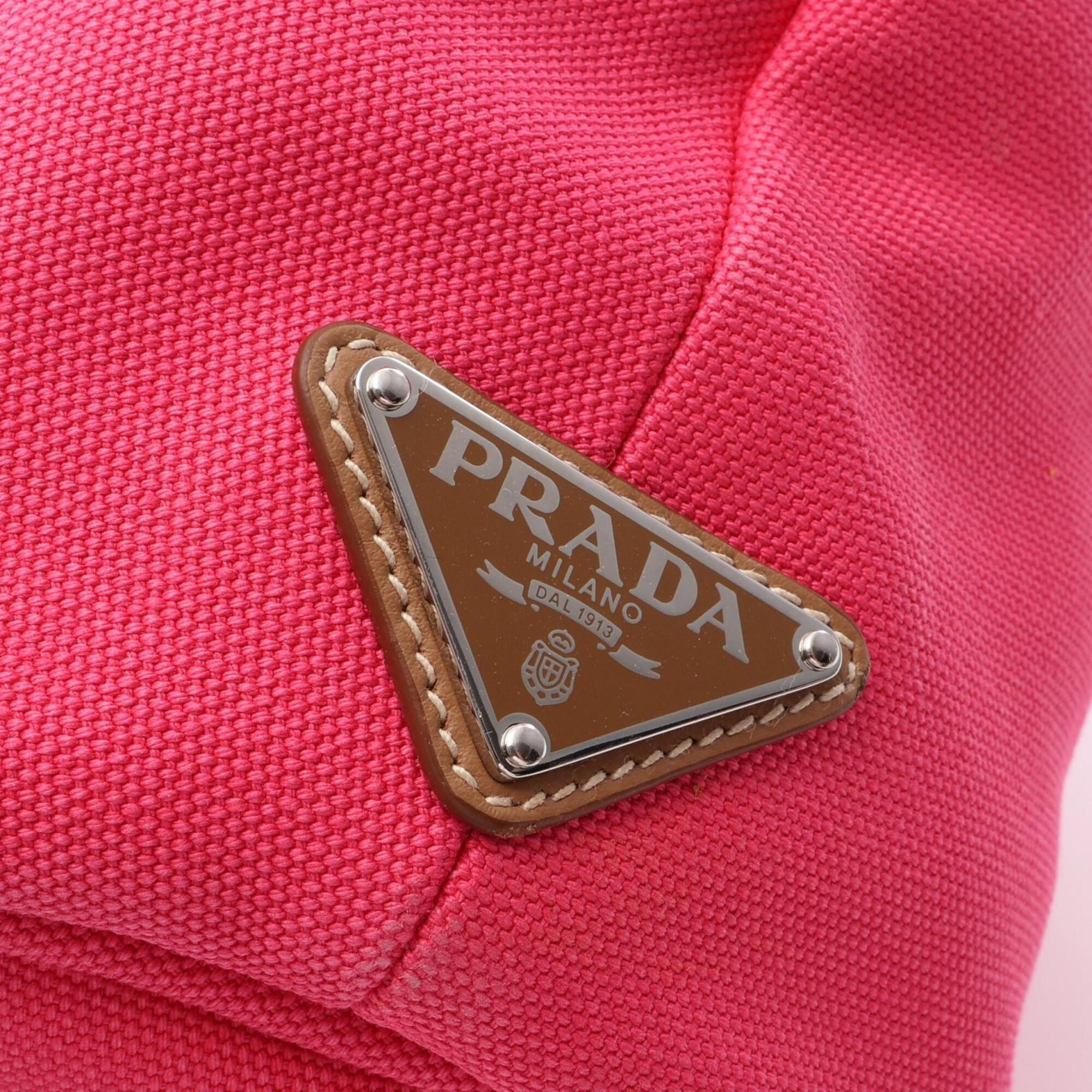 Prada Pink Canvas Handbag Tote Bag (Pre-Owned)