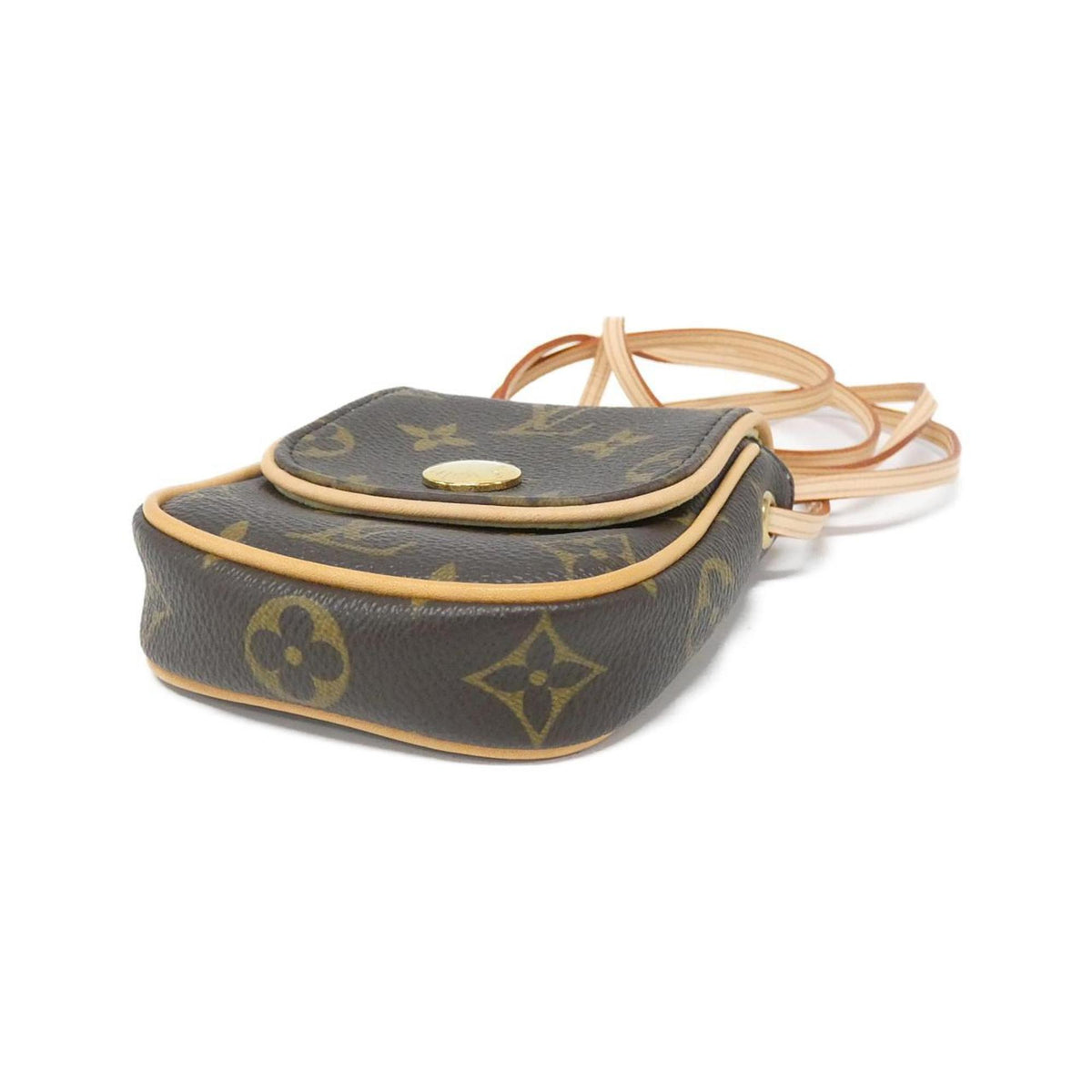 Louis Vuitton Marron Coated Canvas Pochette Shoulder Bag (Pre-Owned)