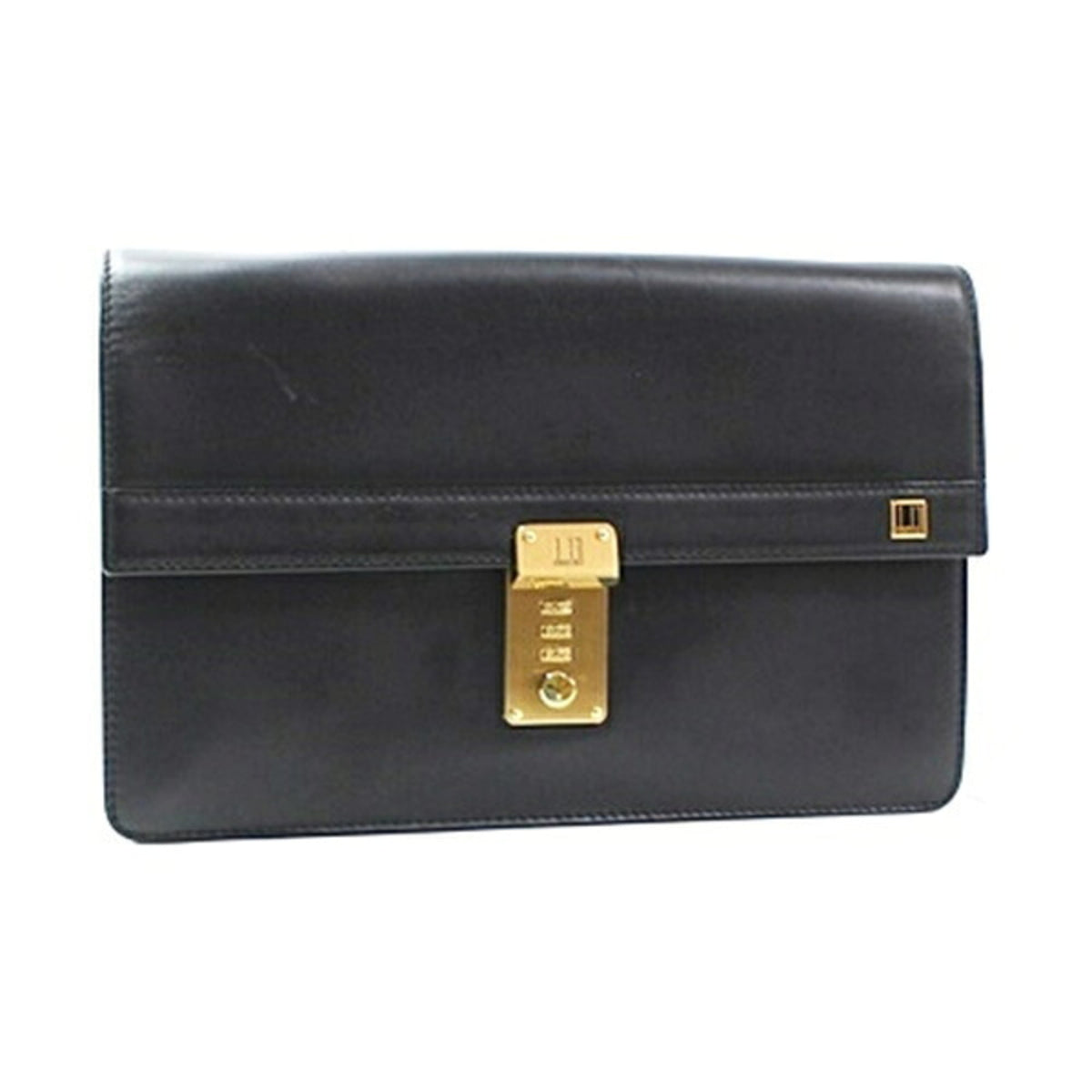 Dunhill Beige Black Leather Clutch Bag (Pre-Owned)