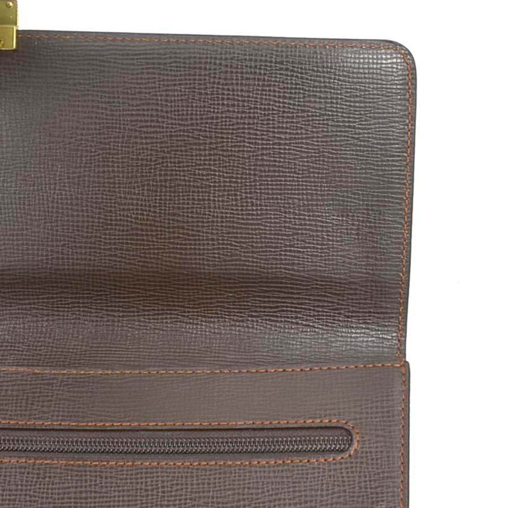 Loewe Dark Brown Leather Clutch Bag (Pre-Owned)