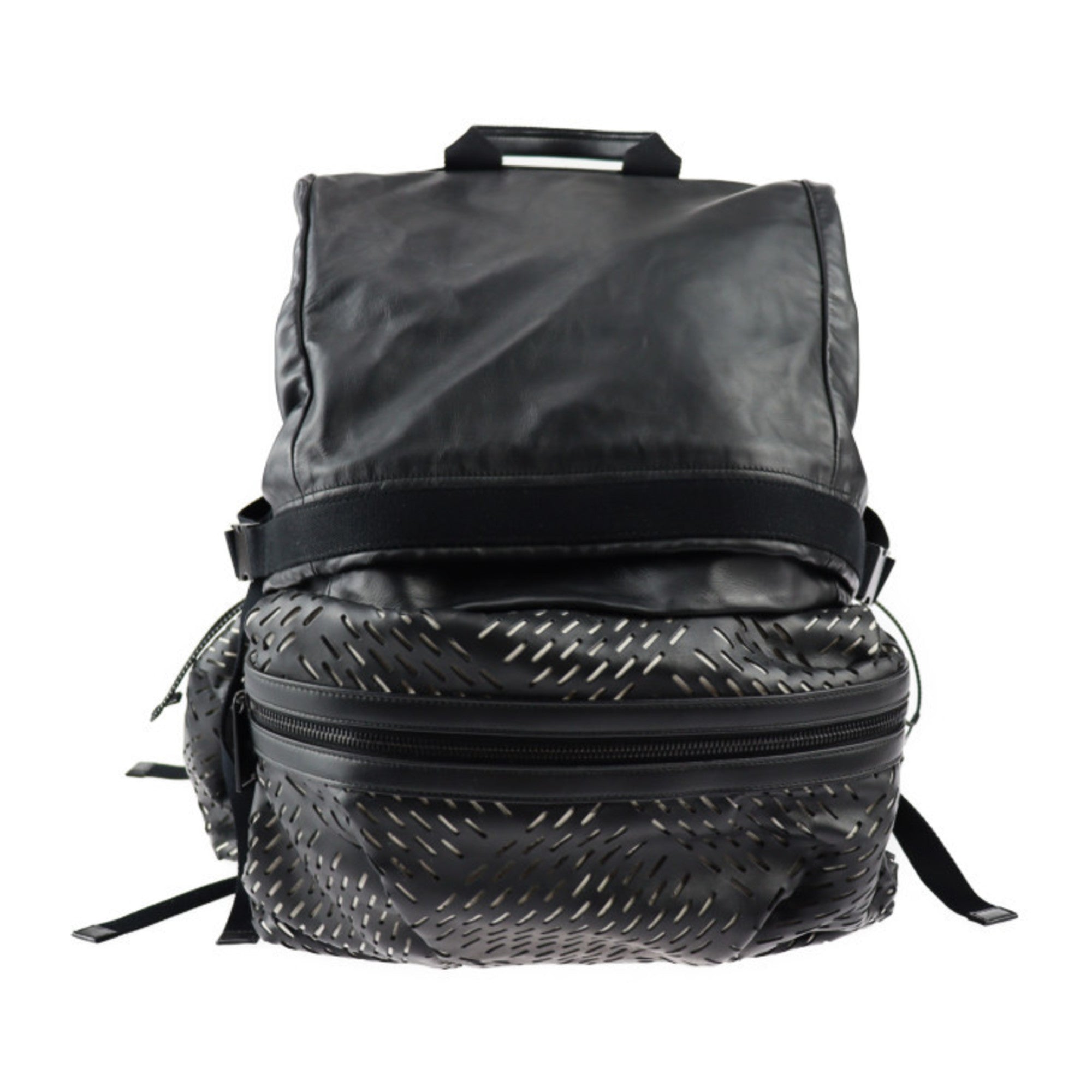 Bottega Veneta Black Leather Backpack Handbag (Pre-Owned)