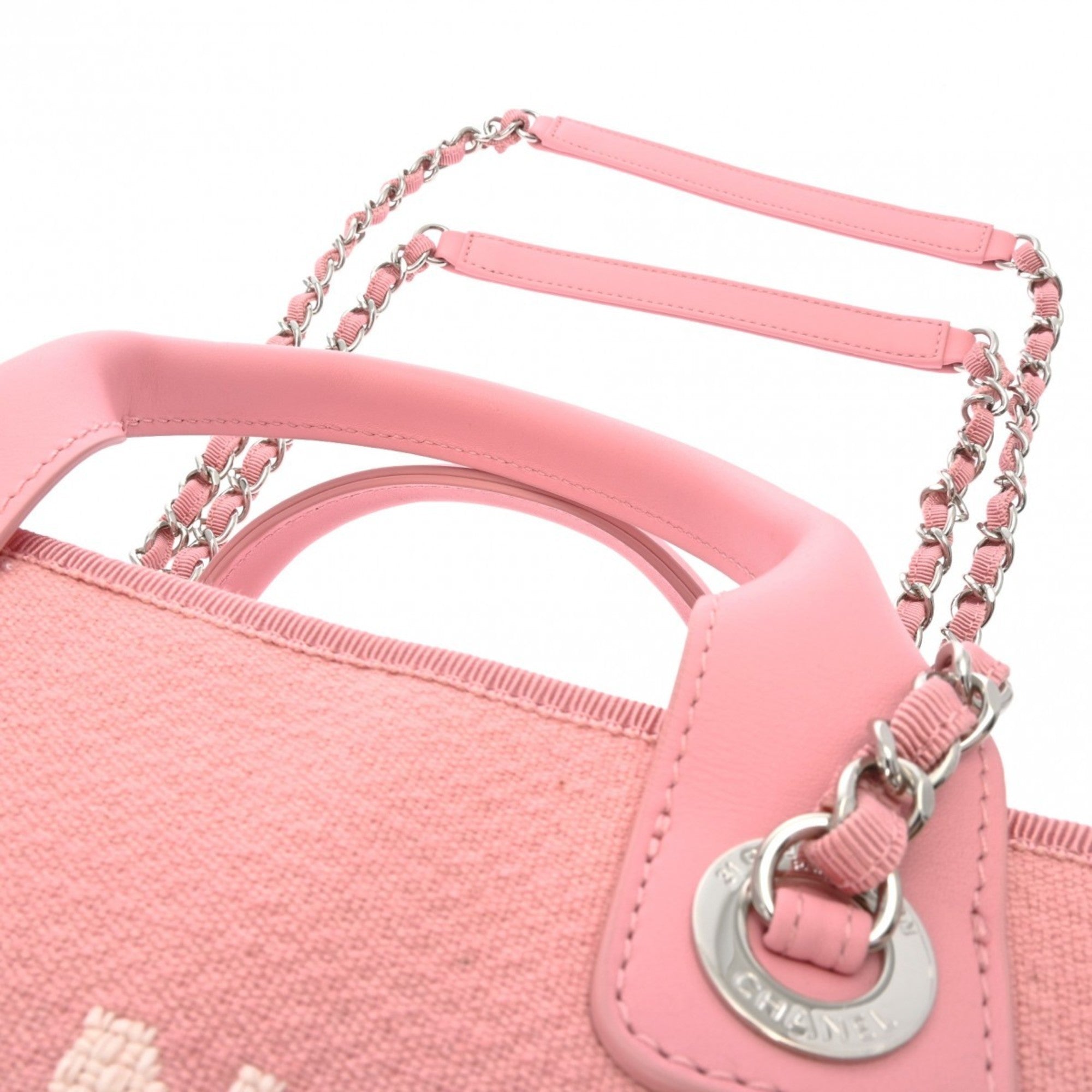 Chanel Pink Canvas Handbag (Pre-Owned)