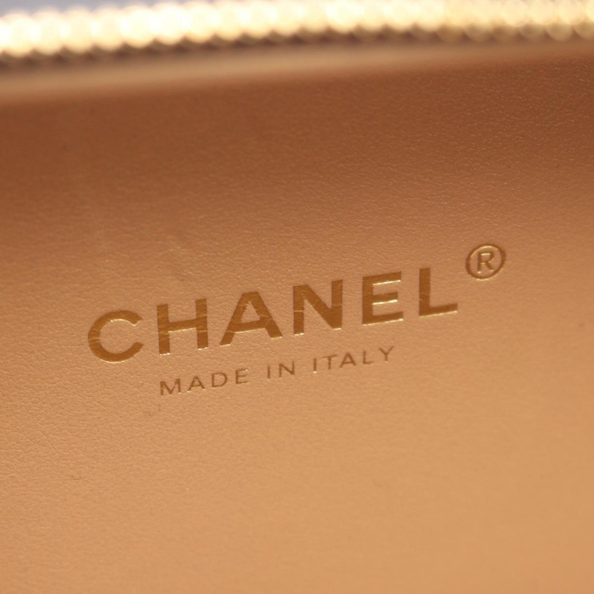 Chanel Black Gold Leather Handbag Shoulder Bag Vanity Bag (Pre-Owned)