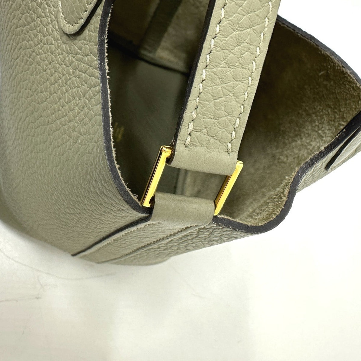 Hermes Picotin Gray Taurillon Clemence Leather Handbag (Pre-Owned)