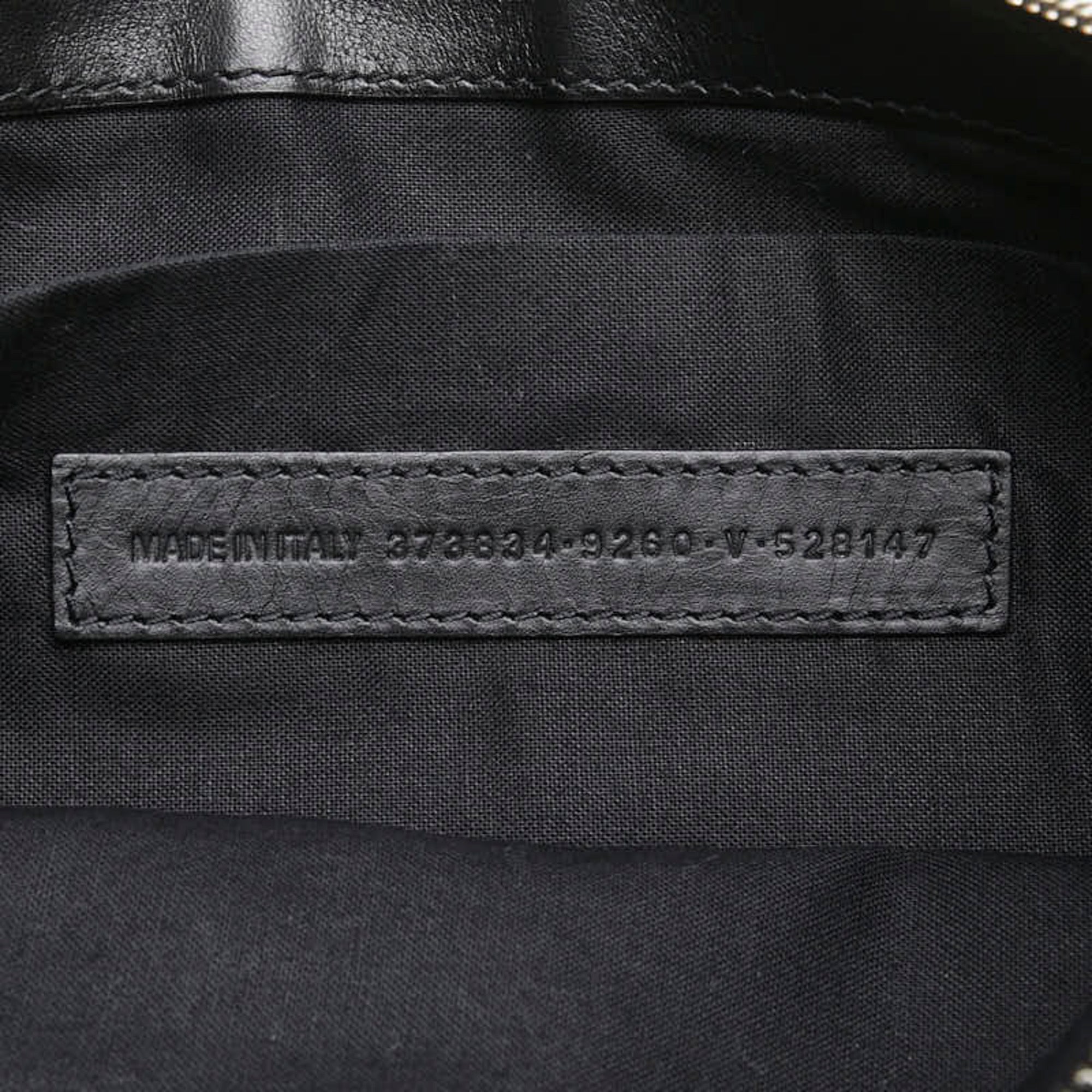 Balenciaga Beige Black Canvas Leather Clutch Bag (Pre-Owned)