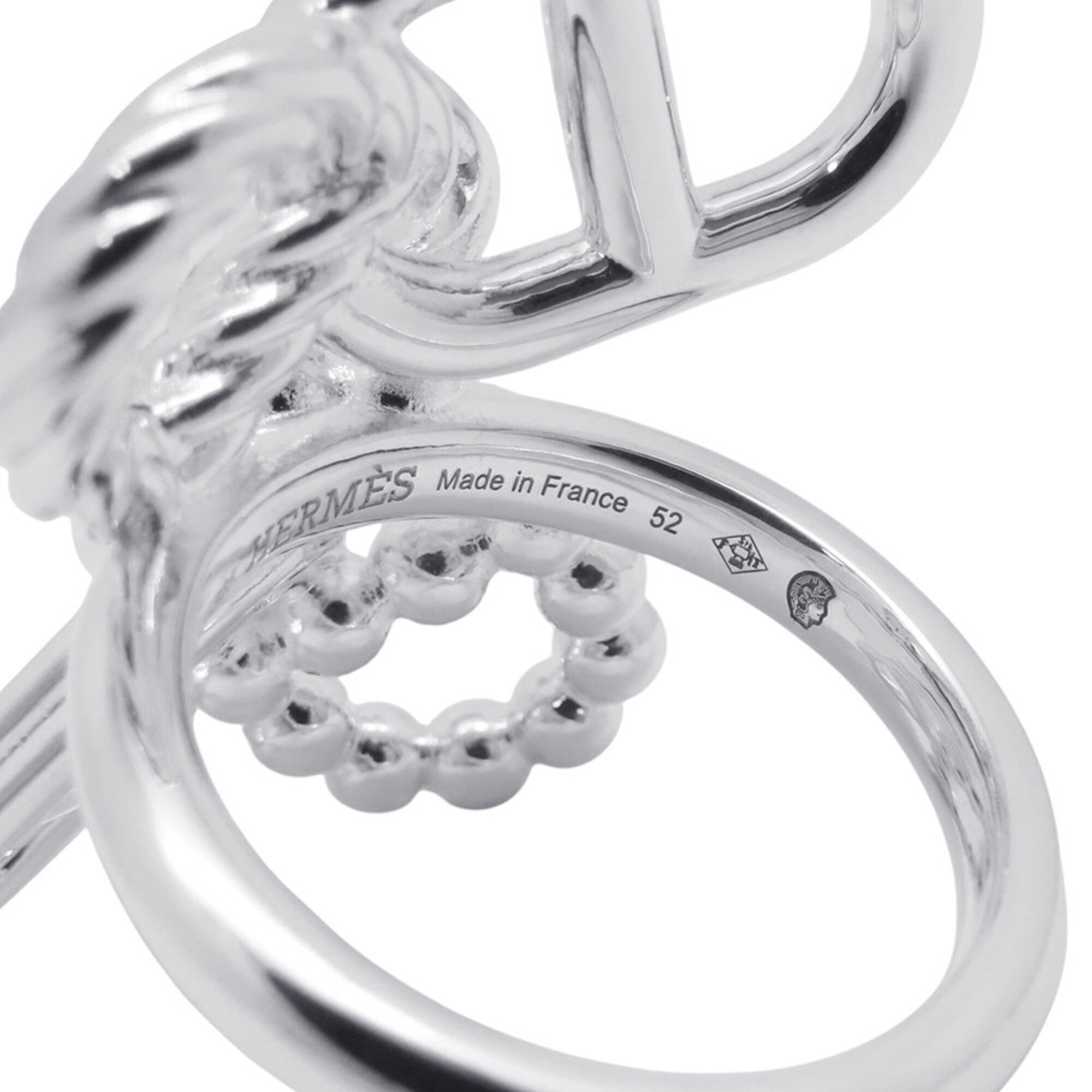 Hermes Silver 925 Band Ring (Pre-Owned)