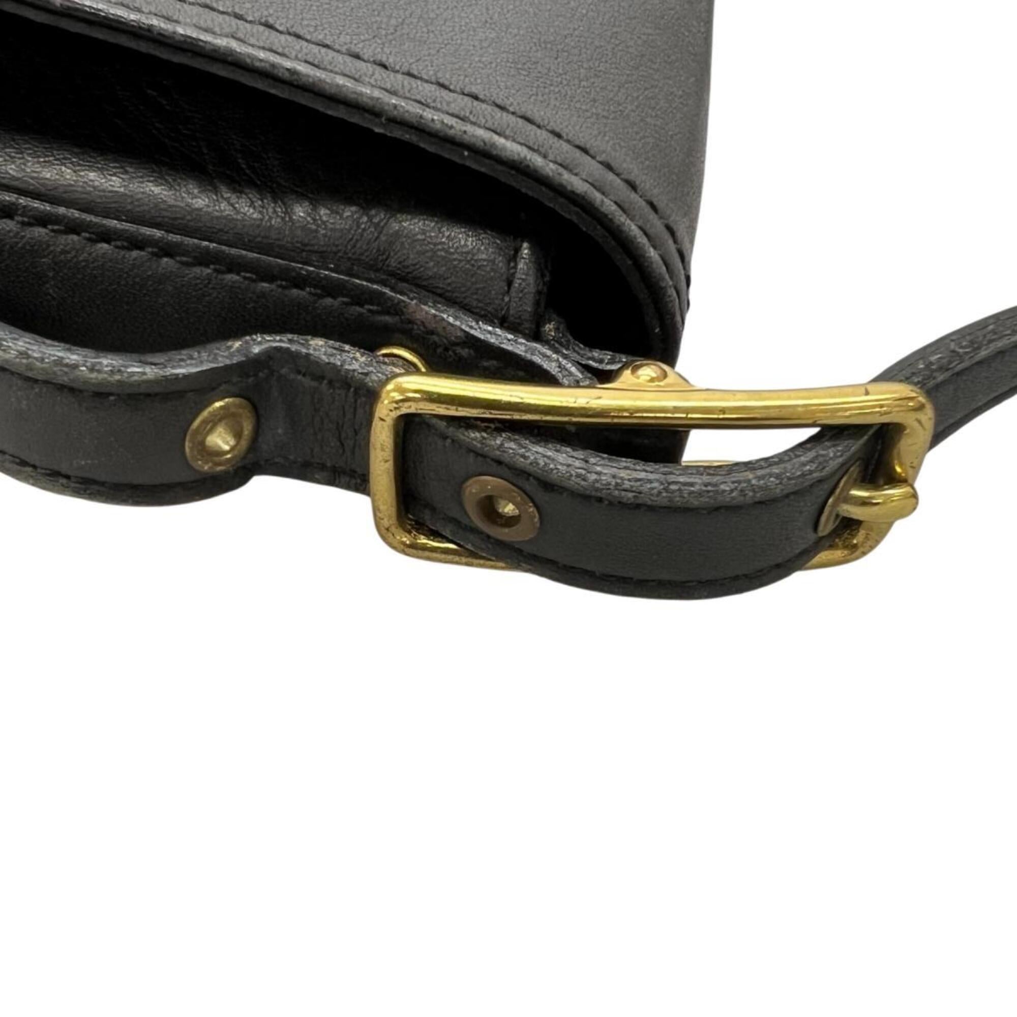 Coach Black Leather Shoulder Bag (Pre-Owned)