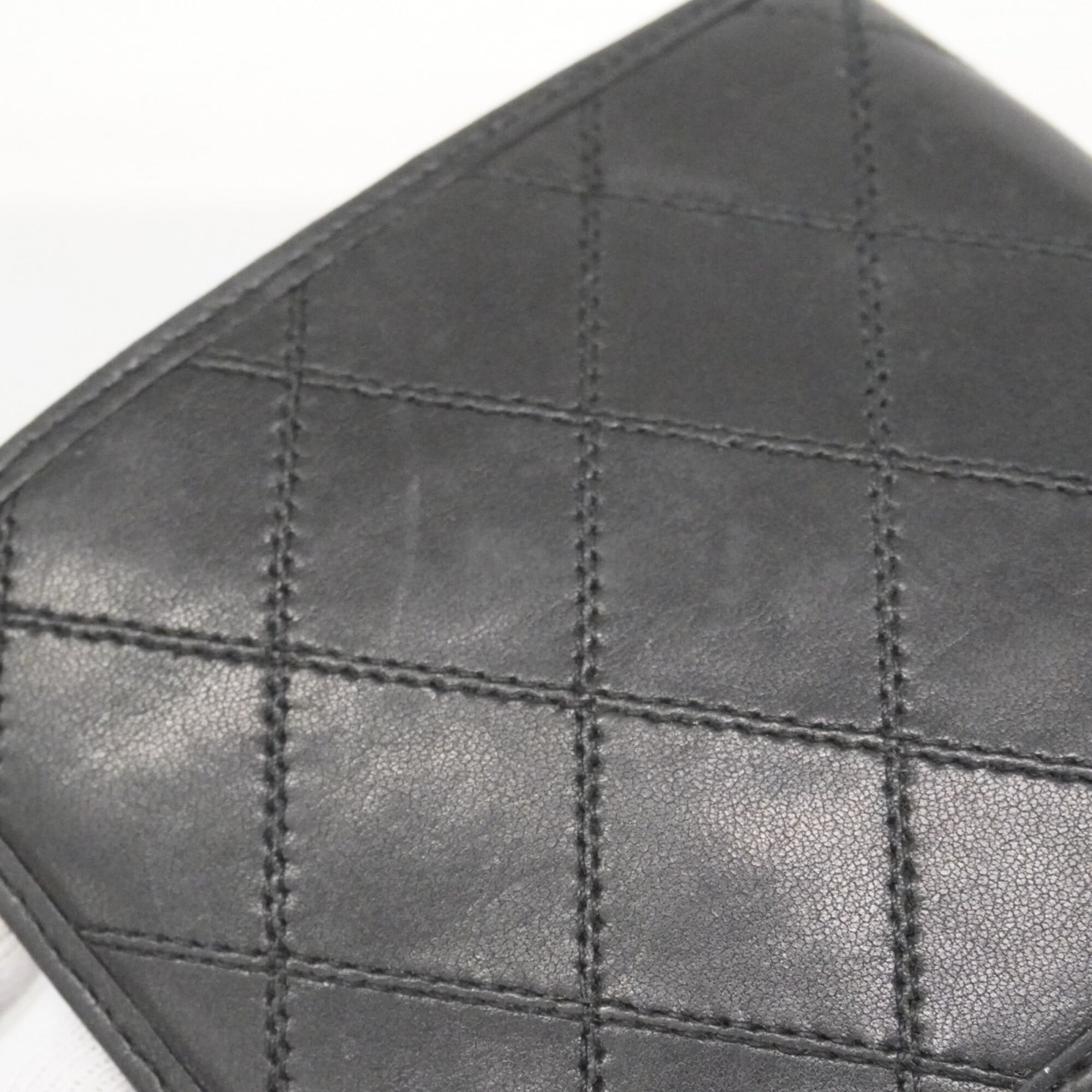 Chanel Black Leather Bill Wallet (Bi-Fold) (Pre-Owned)