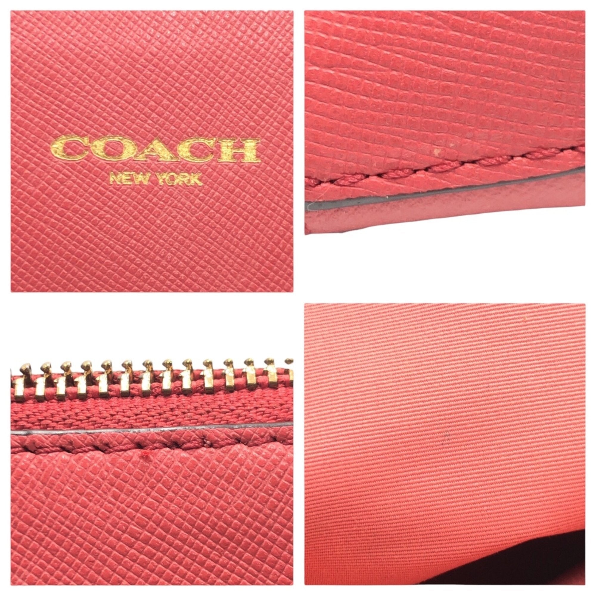 Coach Pink Leather Pouch (Pre-Owned)