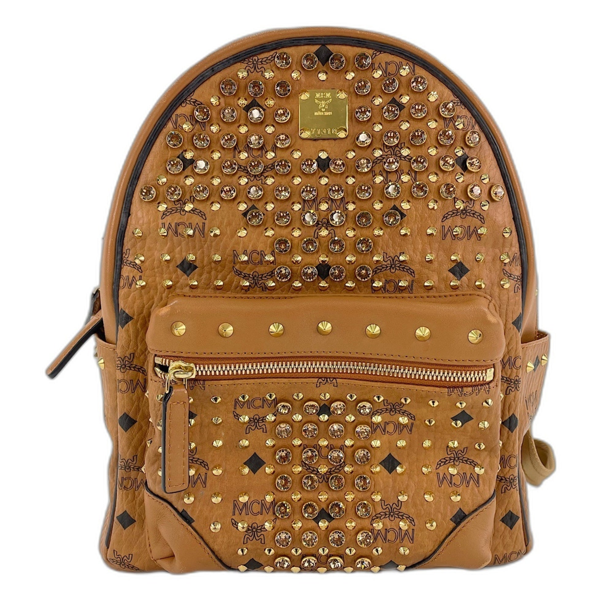 Mcm Beige Coated Canvas Backpack (Pre-Owned)