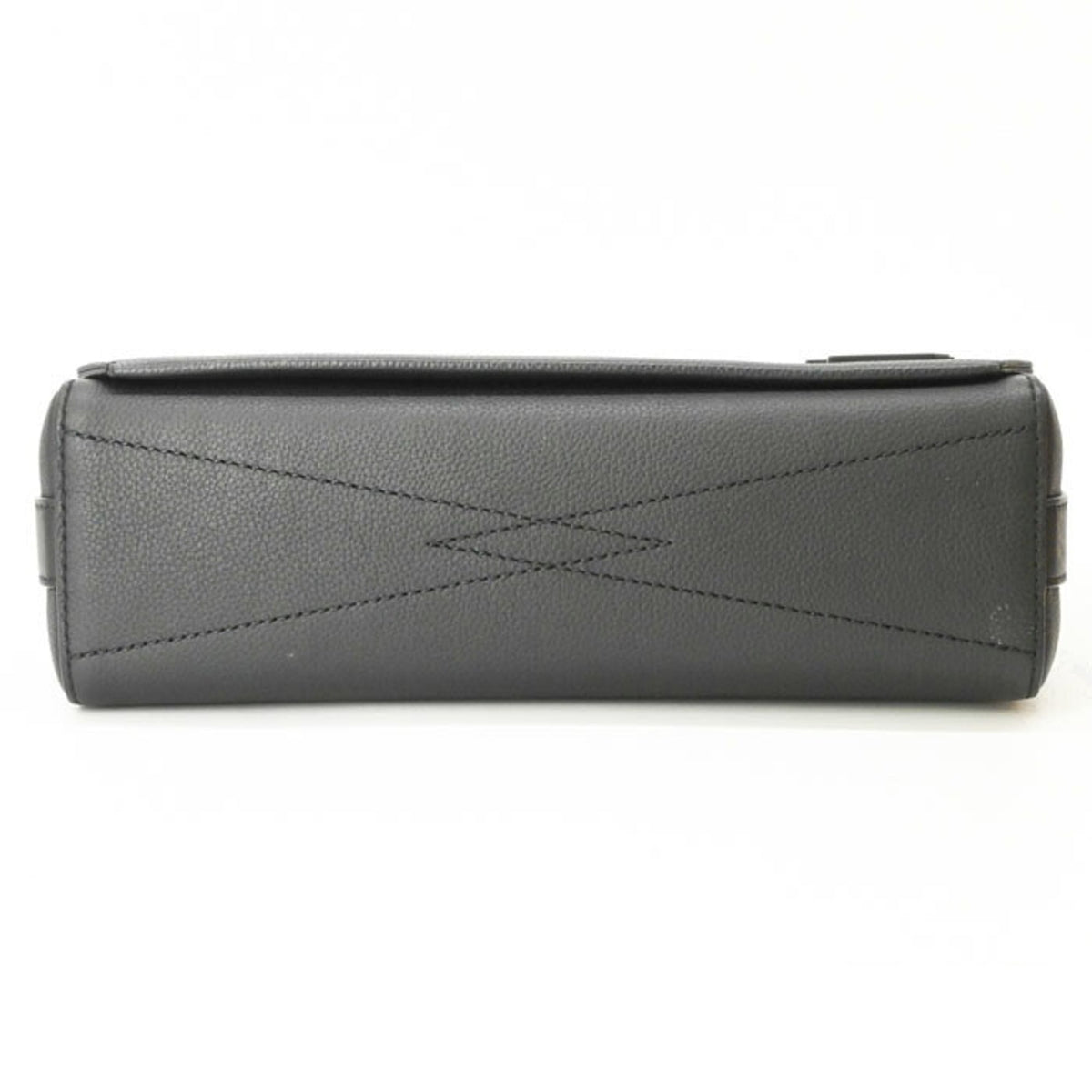 Louis Vuitton Black Leather Messenger Bag (Pre-Owned)