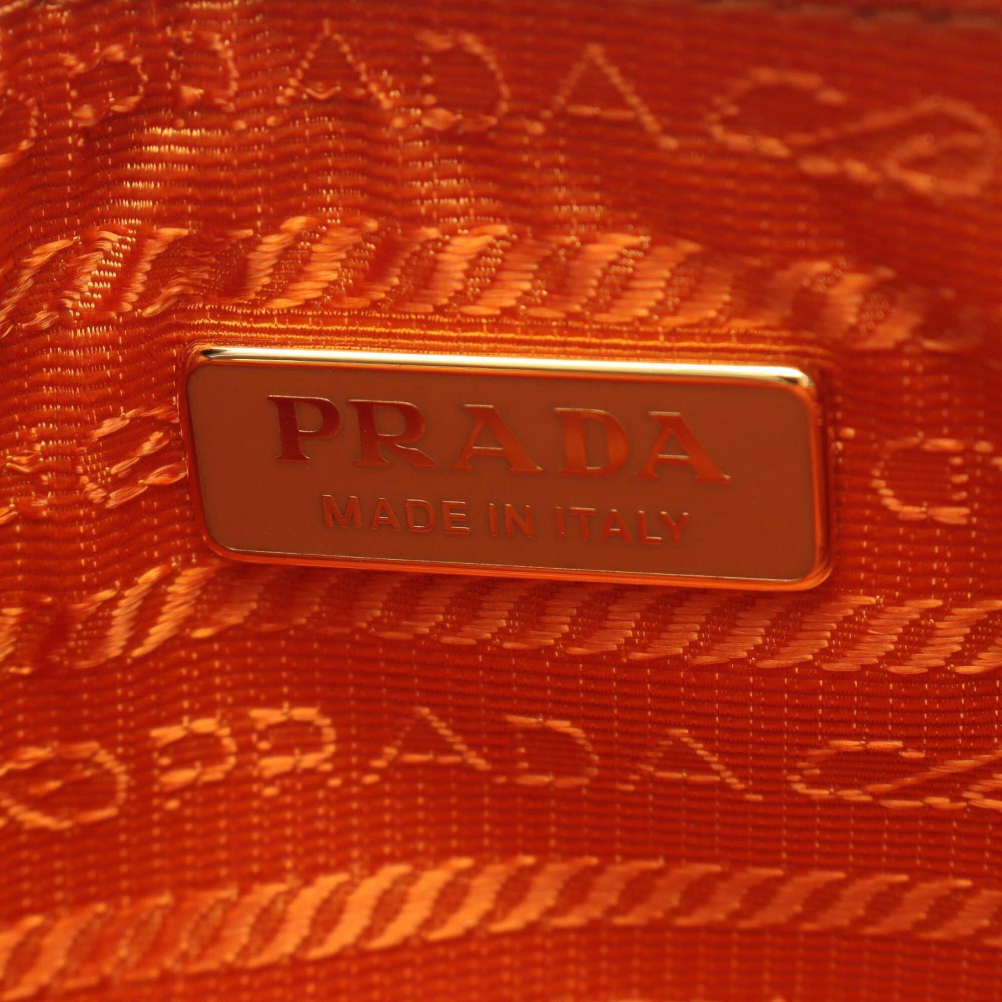 Prada Orange Saffiano Triangle Handbag Shoulder Bag (Pre-Owned)