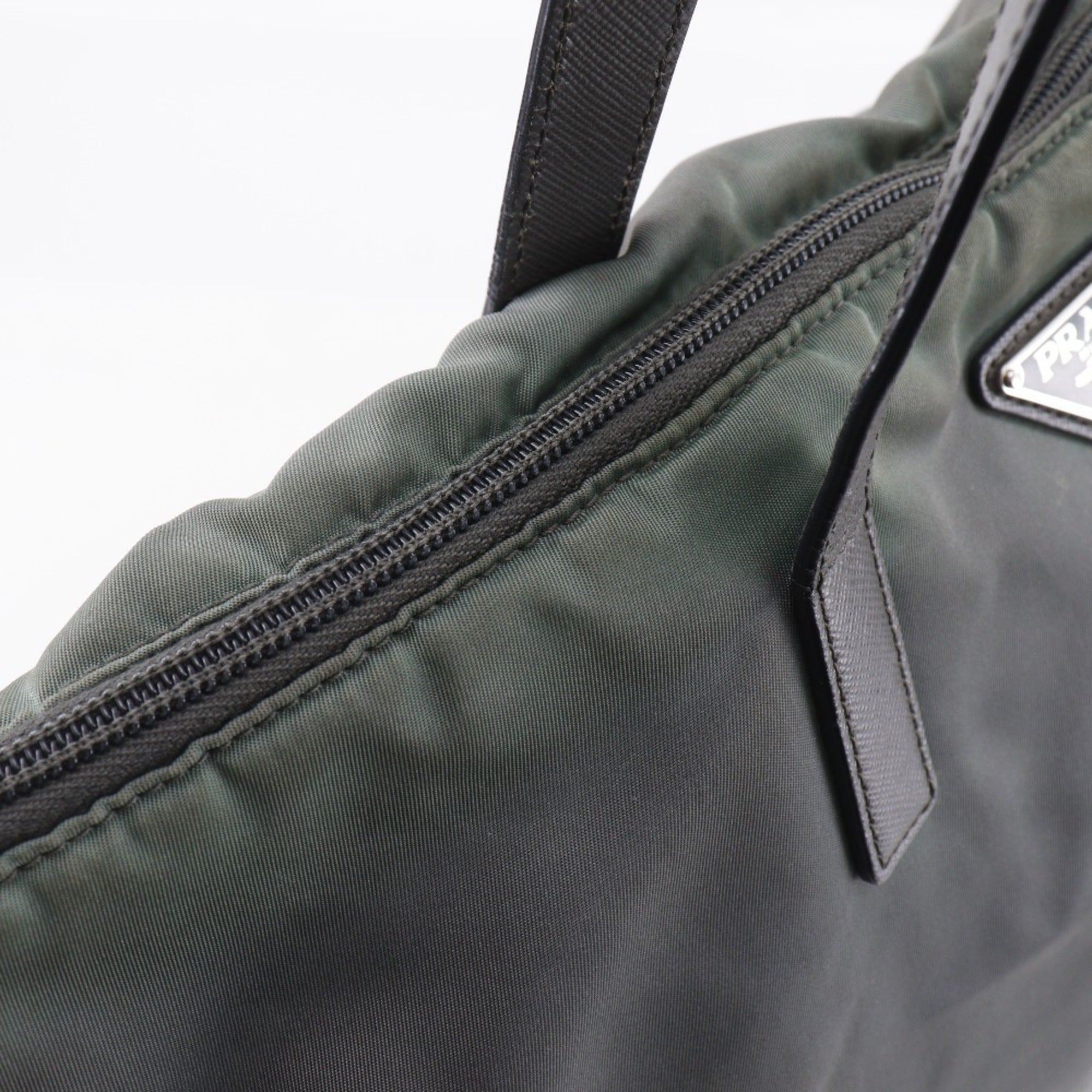 Prada Khaki Nylon Tote Bag (Pre-Owned)