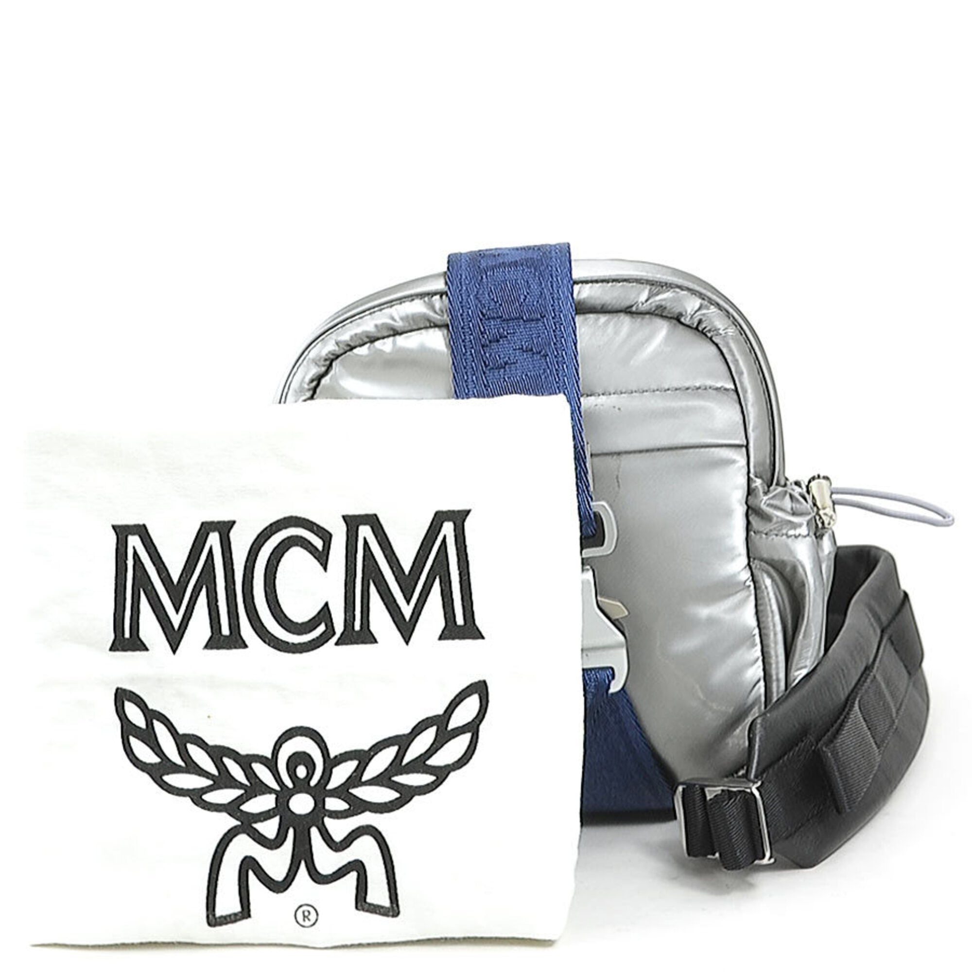 Mcm Blue Silver Pvc Shoulder Bag (Pre-Owned)