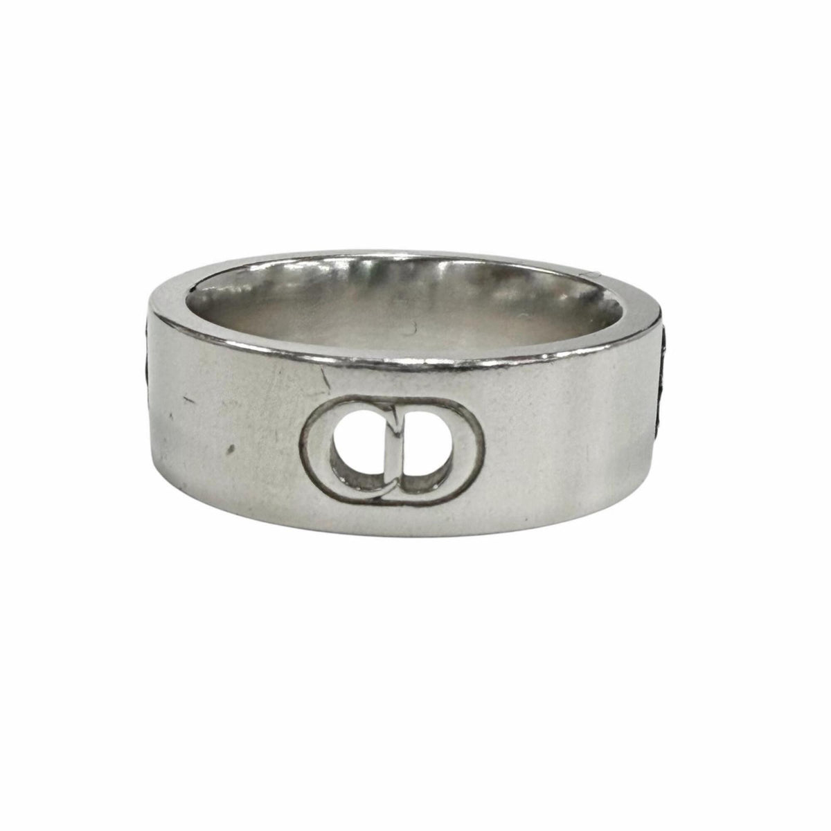 Dior Homme Silver Black Silver 925 Band Ring (Pre-Owned)