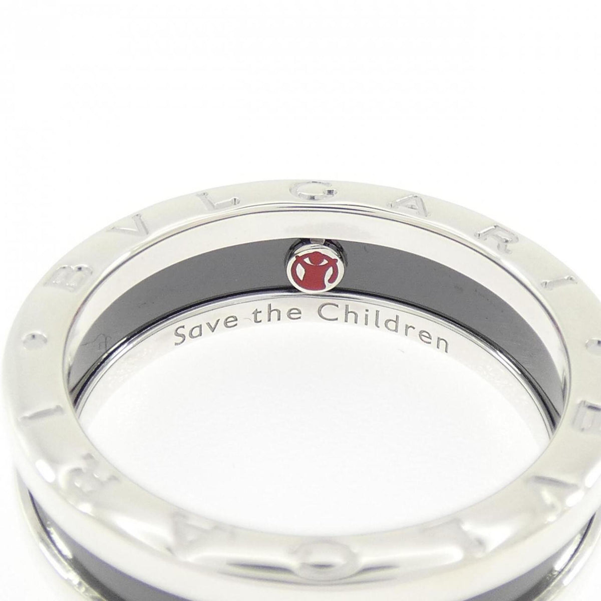 Bvlgari Ceramic Silver 925 Band Ring (Pre-Owned)