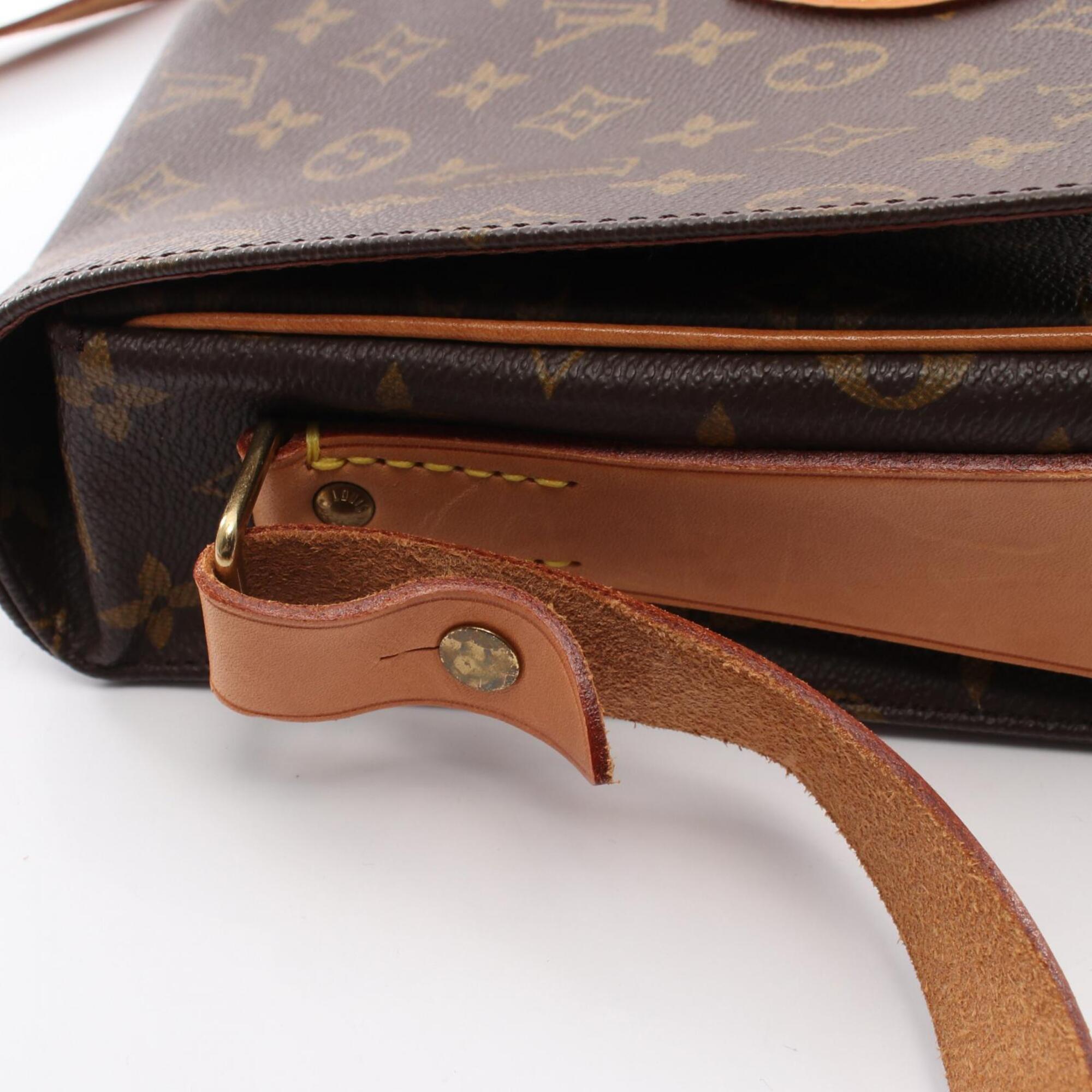 Louis Vuitton Brown Monogram Coated Canvas Leather Handbag Shoulder Bag (Pre-Owned)