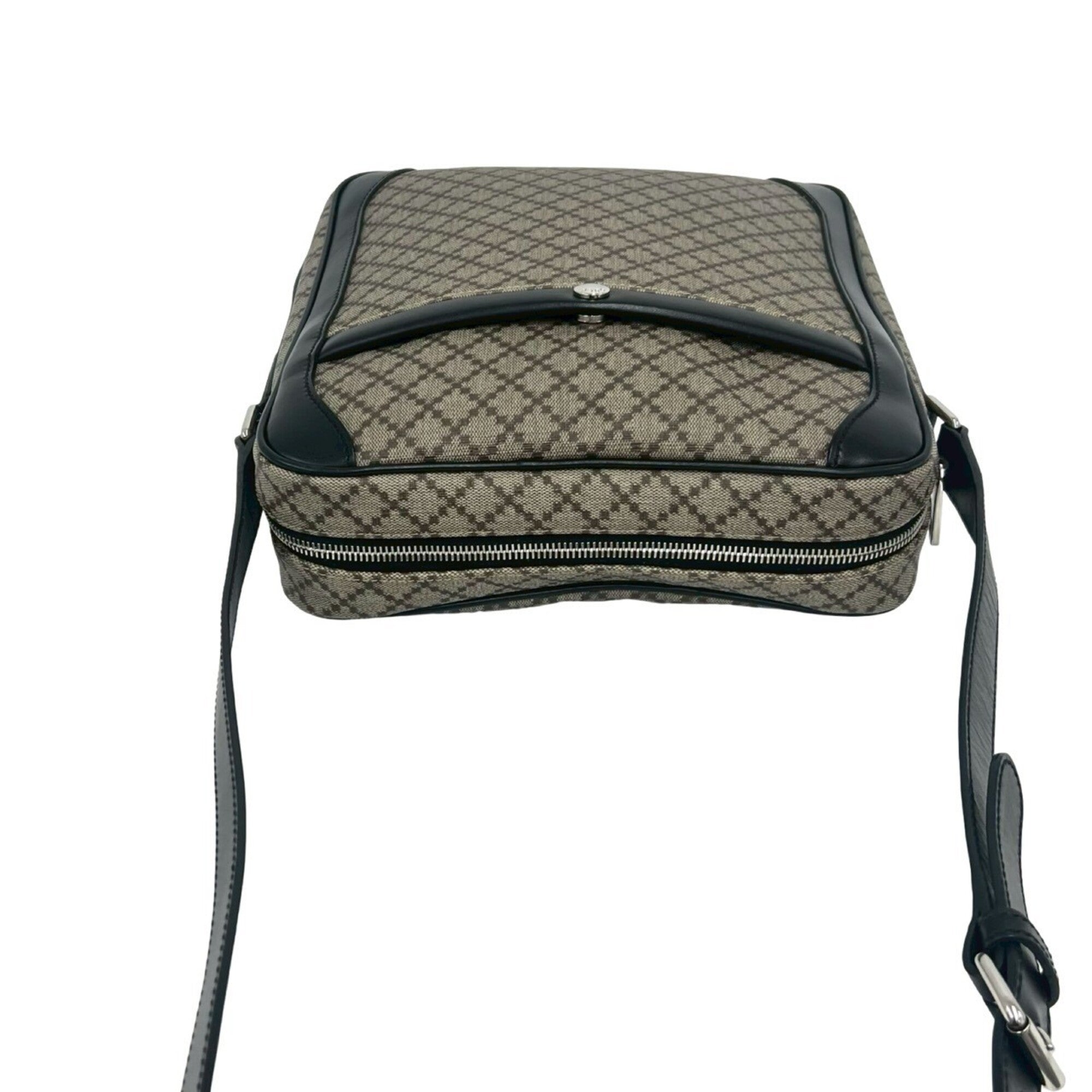 Gucci Beige Black Pvc Leather Pochette Shoulder Bag (Pre-Owned)