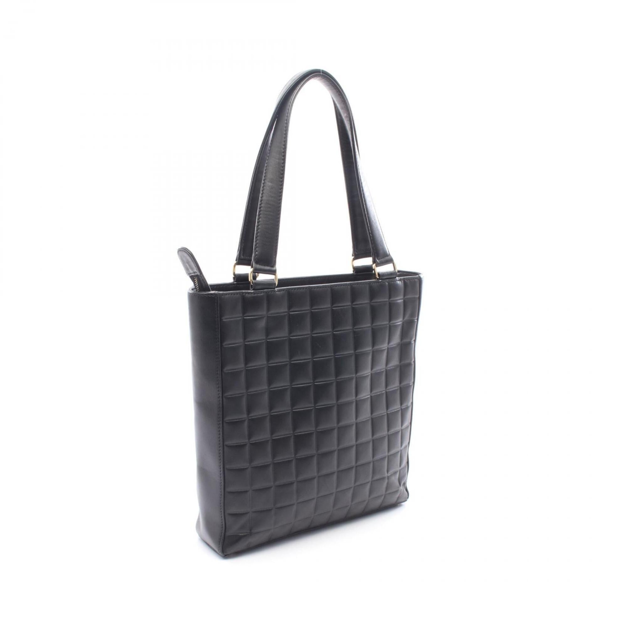 Chanel Black Leather Handbag Tote Bag (Pre-Owned)