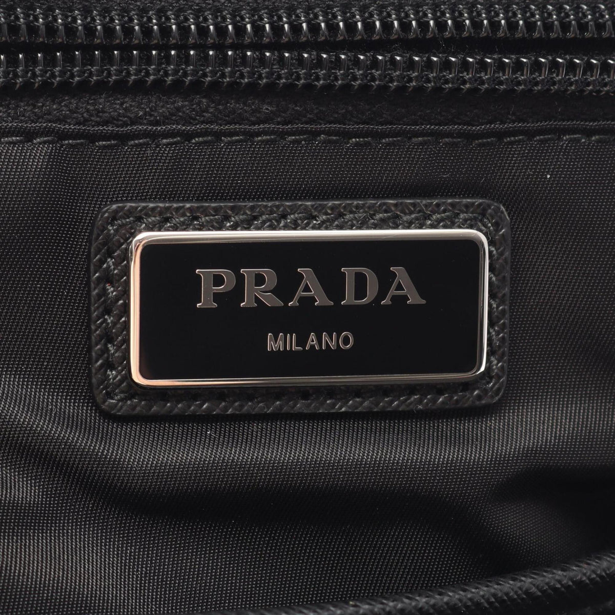 Prada Black Nylon Leather Backpack Handbag (Pre-Owned)