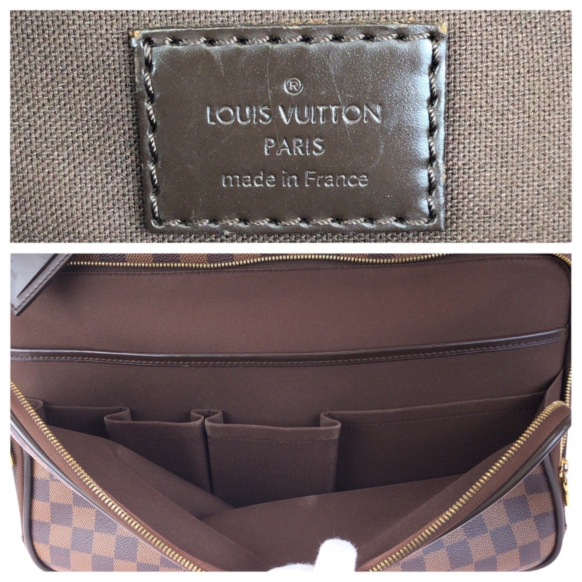 Louis Vuitton Damier Canvas Ebene Leather Pvc Briefcase (Pre-Owned)
