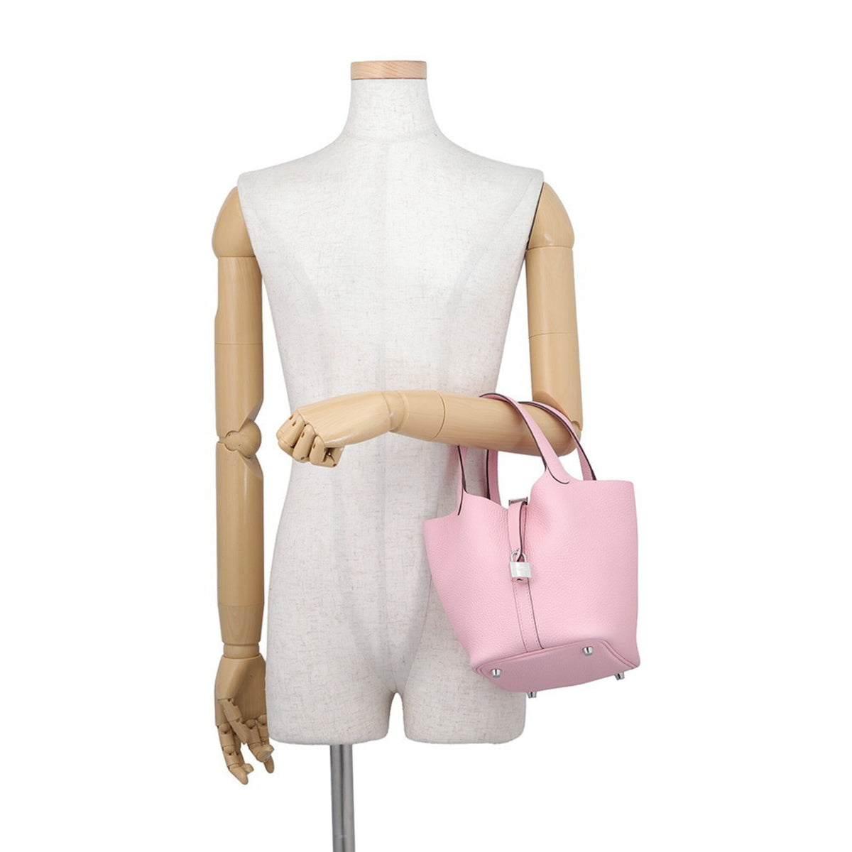 Hermes Rose Sakura Taurillon Clemence Leather Handbag (Pre-Owned)