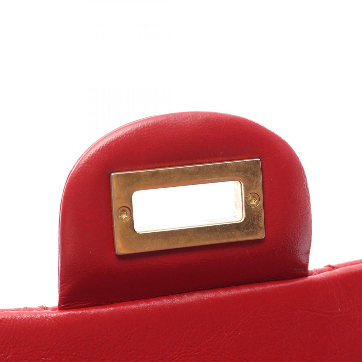 Chanel Red Color Leather Handbag Shoulder Bag (Pre-Owned)