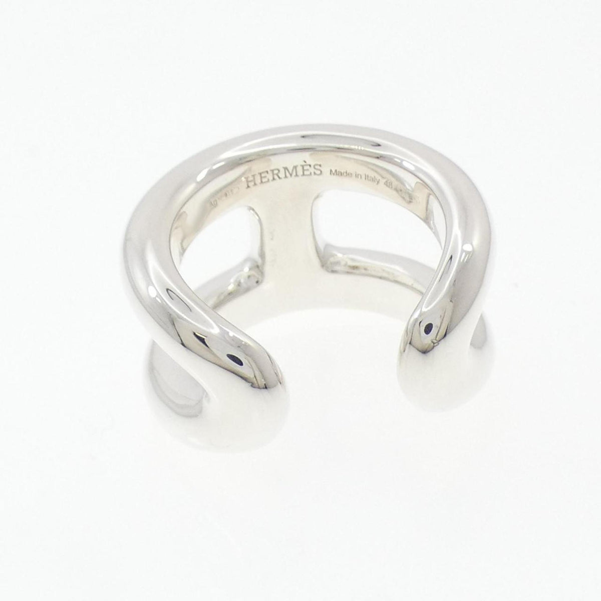 Hermes Silver 925 Band Ring (Pre-Owned)