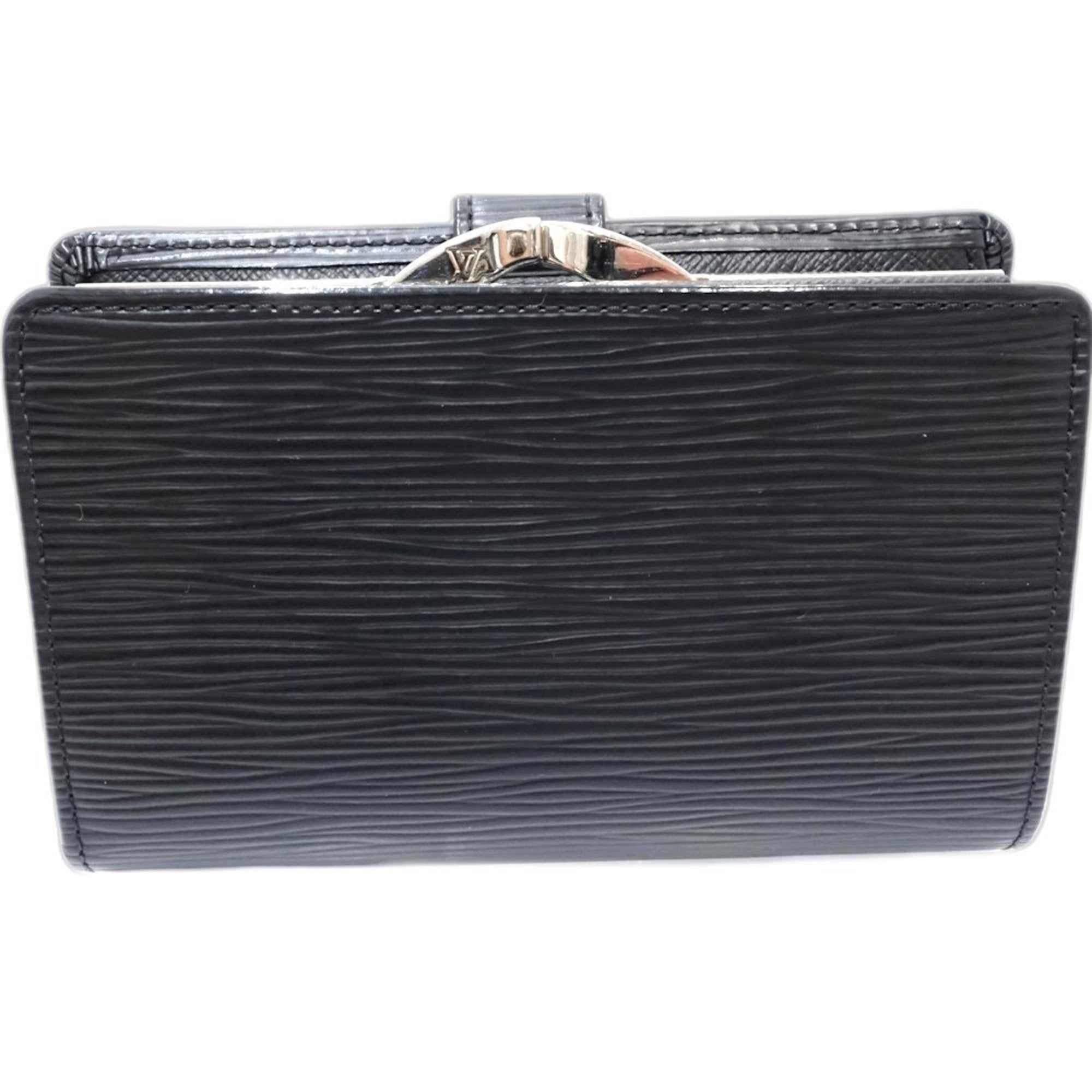 Louis Vuitton Noir Leather Wallet (Bi-Fold) (Pre-Owned)