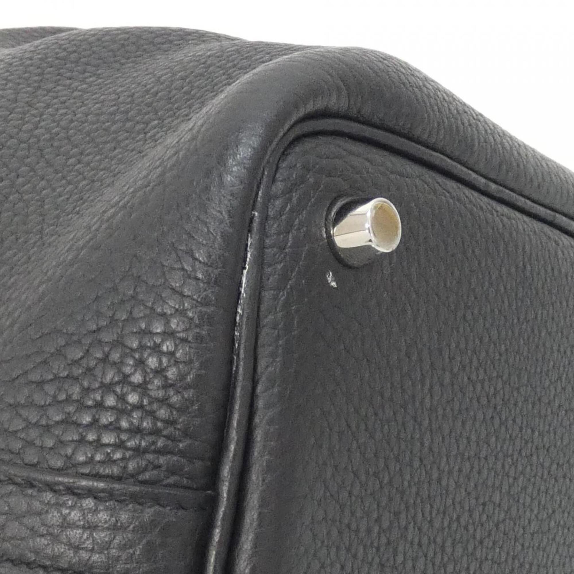 Hermes Black Taurillon Clemence Leather Handbag (Pre-Owned)