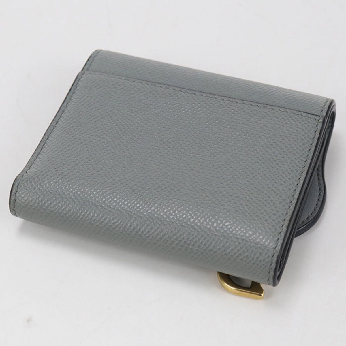 Christian Dior Gray Leather Wallet (Tri-Fold) (Pre-Owned)