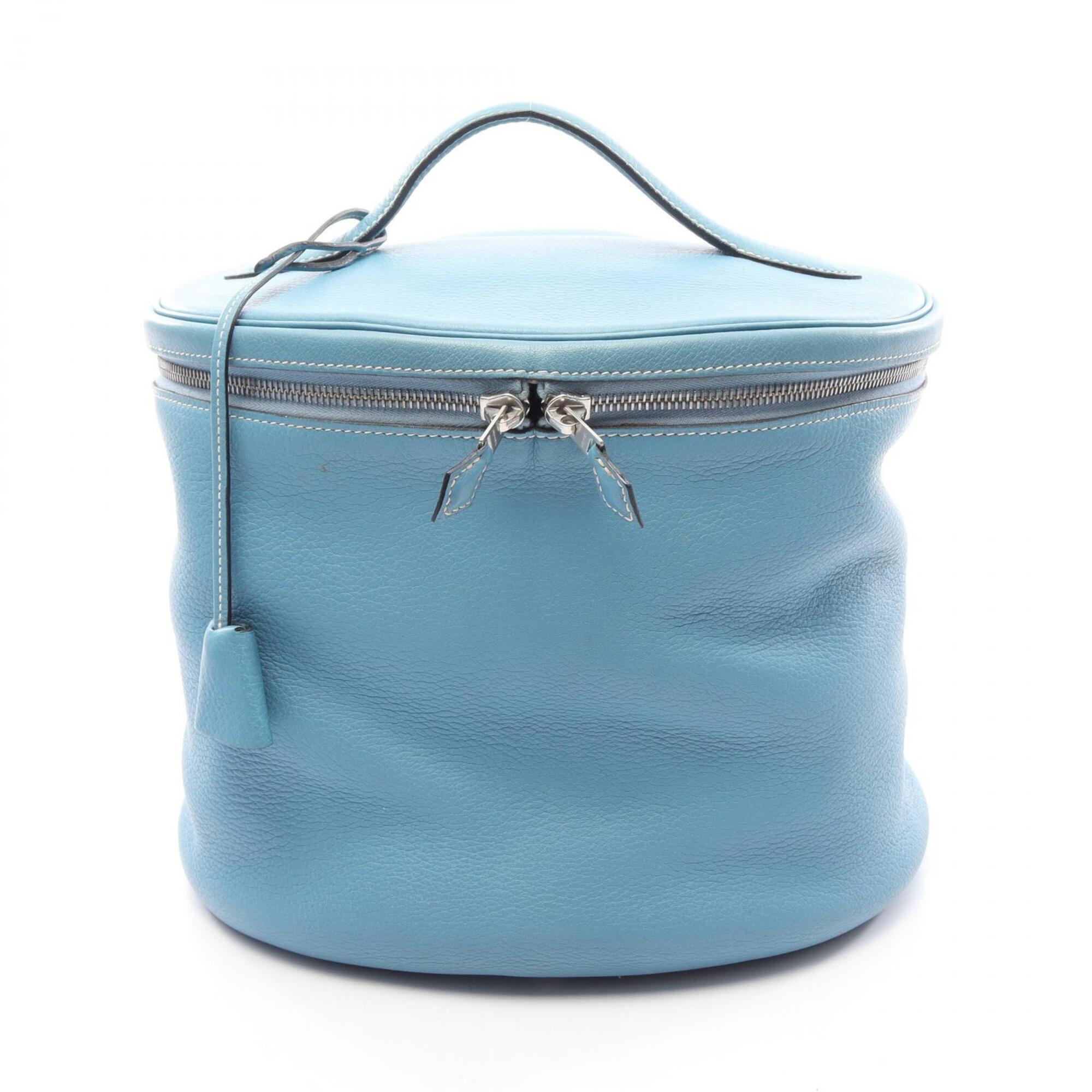 Hermes Blue Taurillon Clemence Leather Handbag (Pre-Owned)