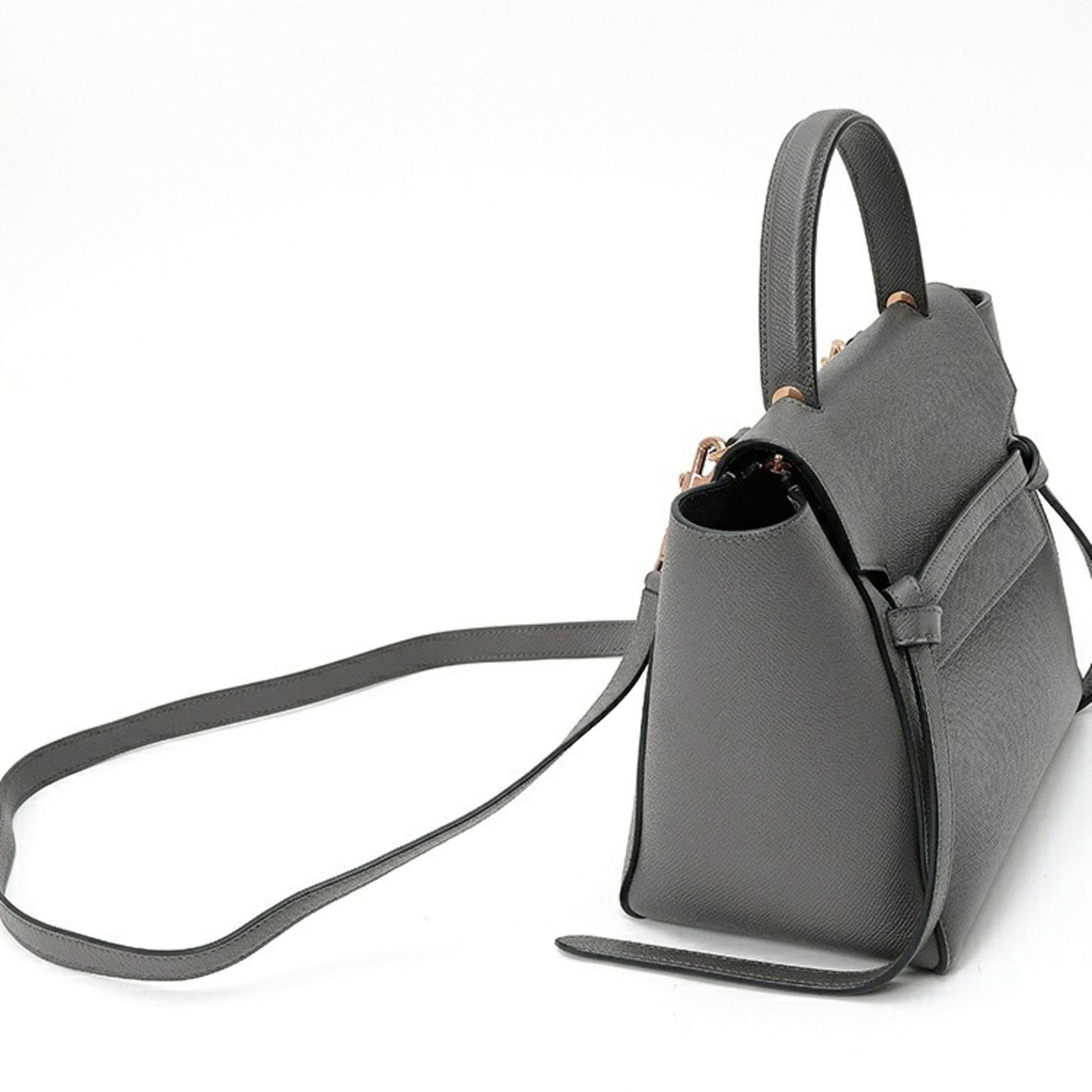 Celine Gray Leather Shoulder Bag (Pre-Owned)