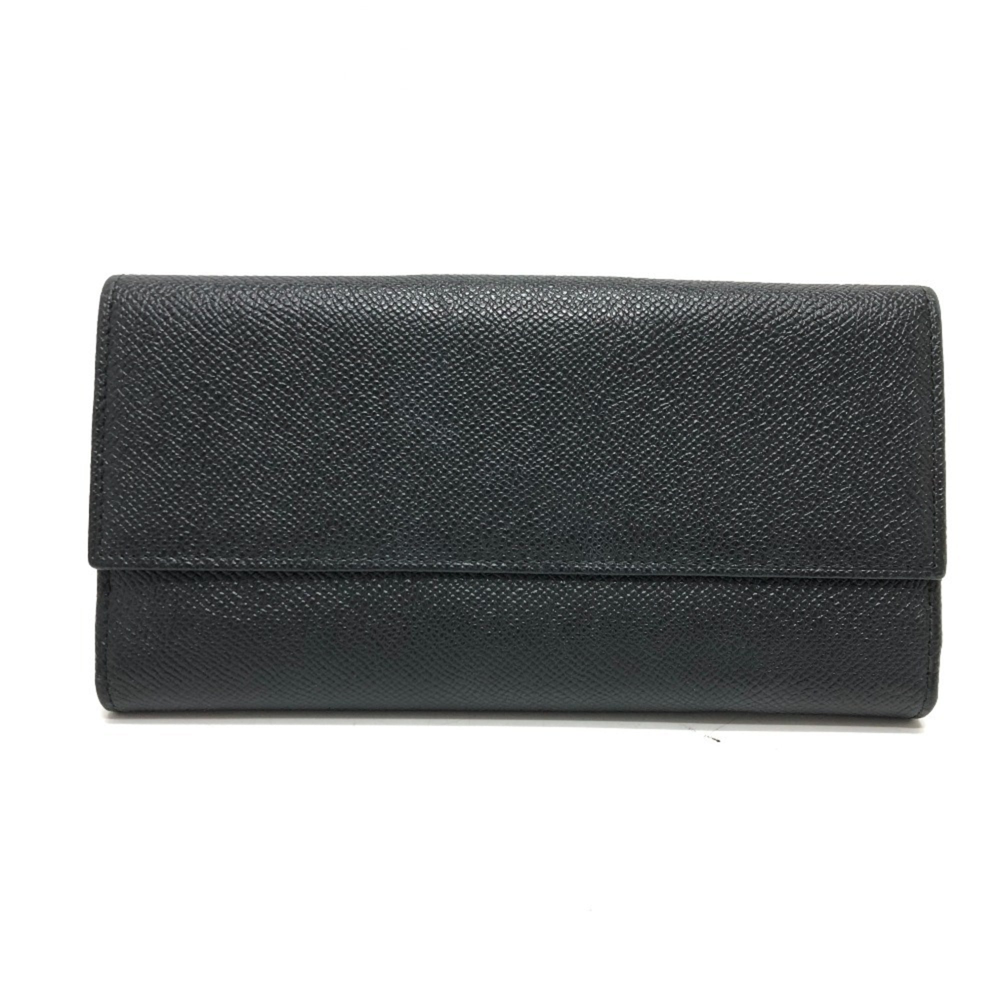 Bvlgari Black Leather Long Wallet (Bi-Fold) (Pre-Owned)