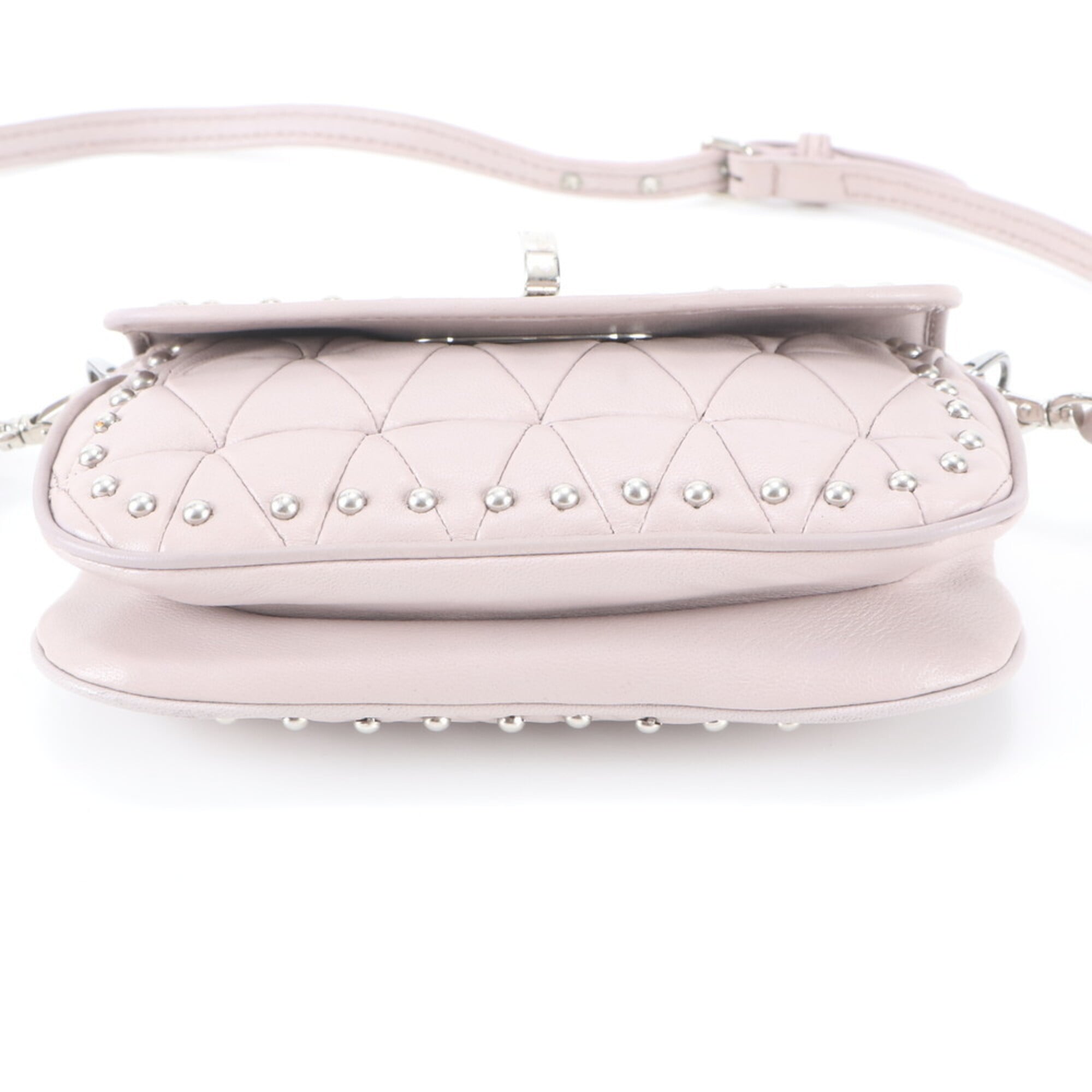 Miu Miu Pink Beige Leather Handbag Shoulder Bag (Pre-Owned)