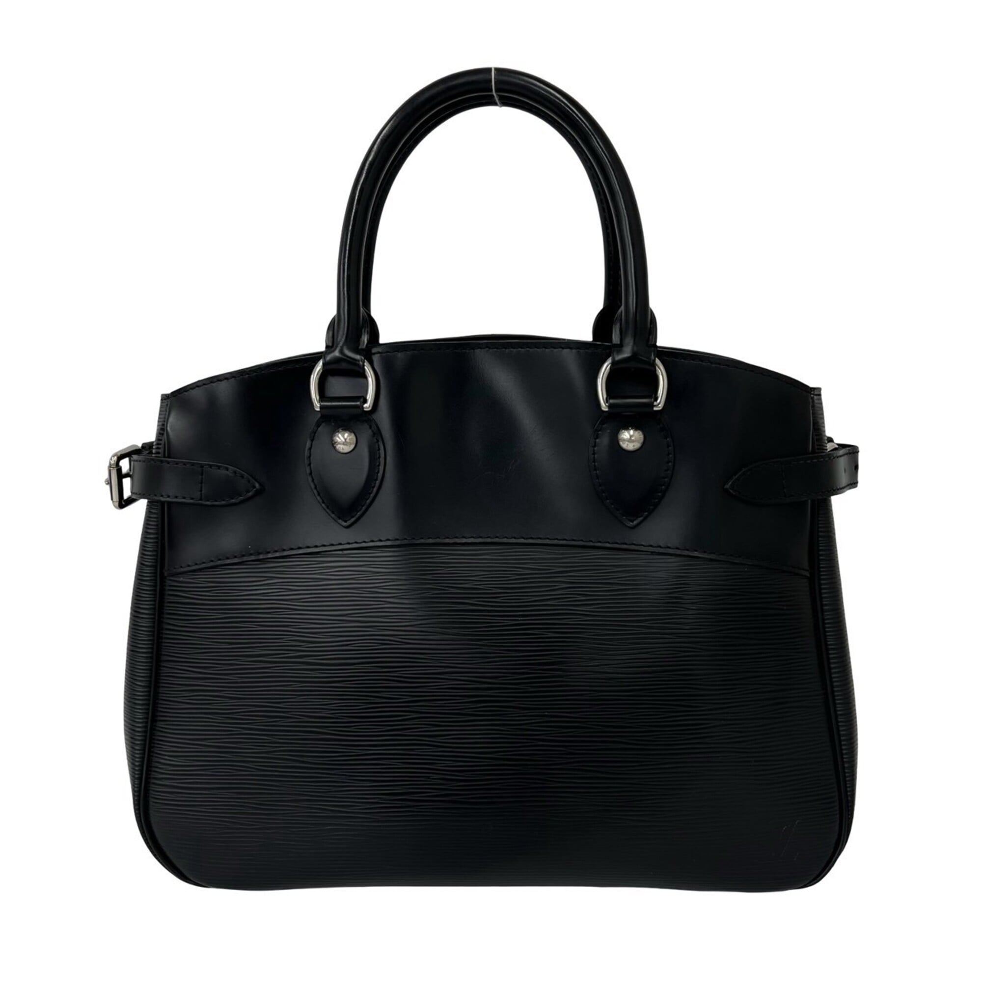 Louis Vuitton Black Leather Handbag Tote Bag (Pre-Owned)