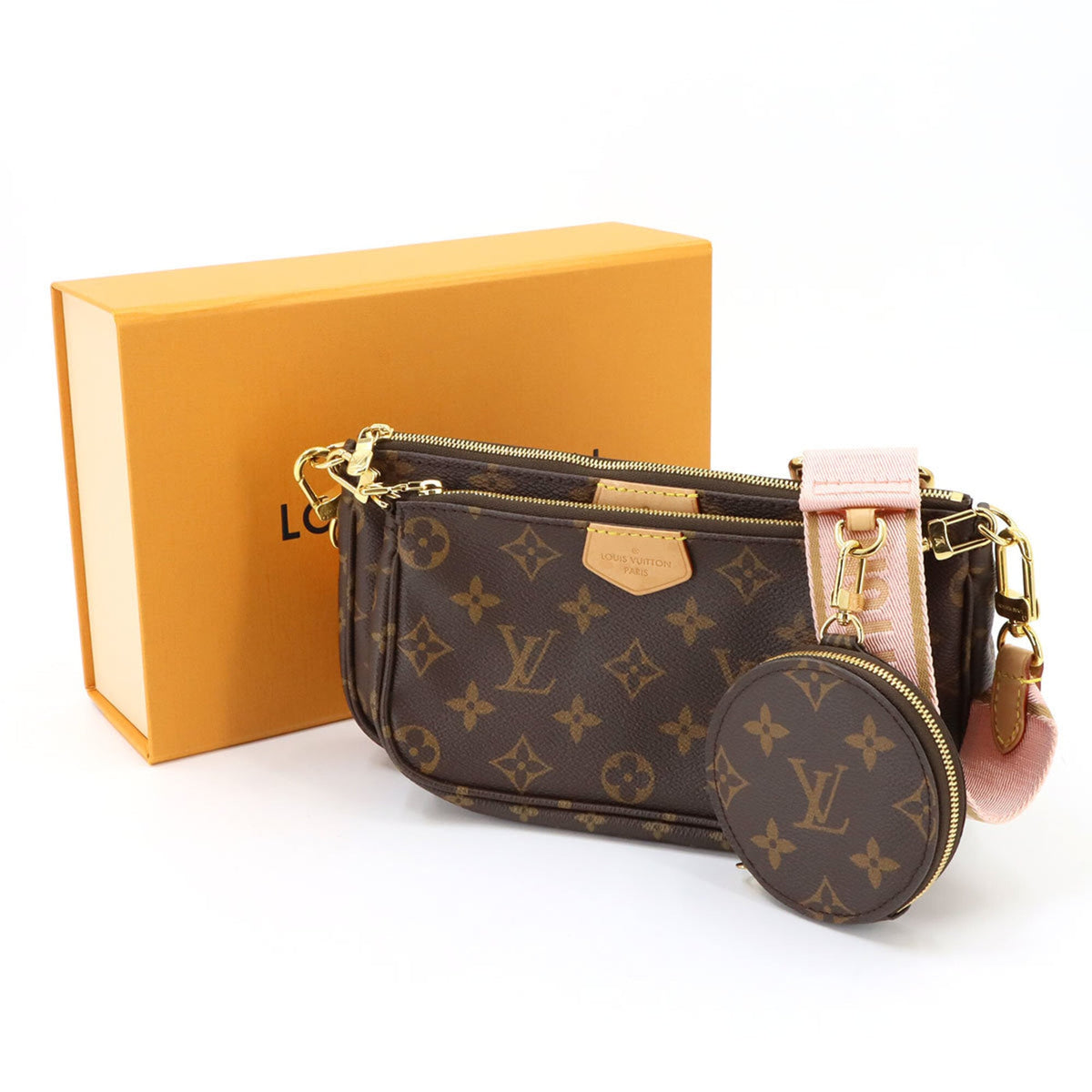 Louis Vuitton Monogram Rose Clair Monogram Handbag Pochette Pouch Shoulder Bag (Pre-Owned)