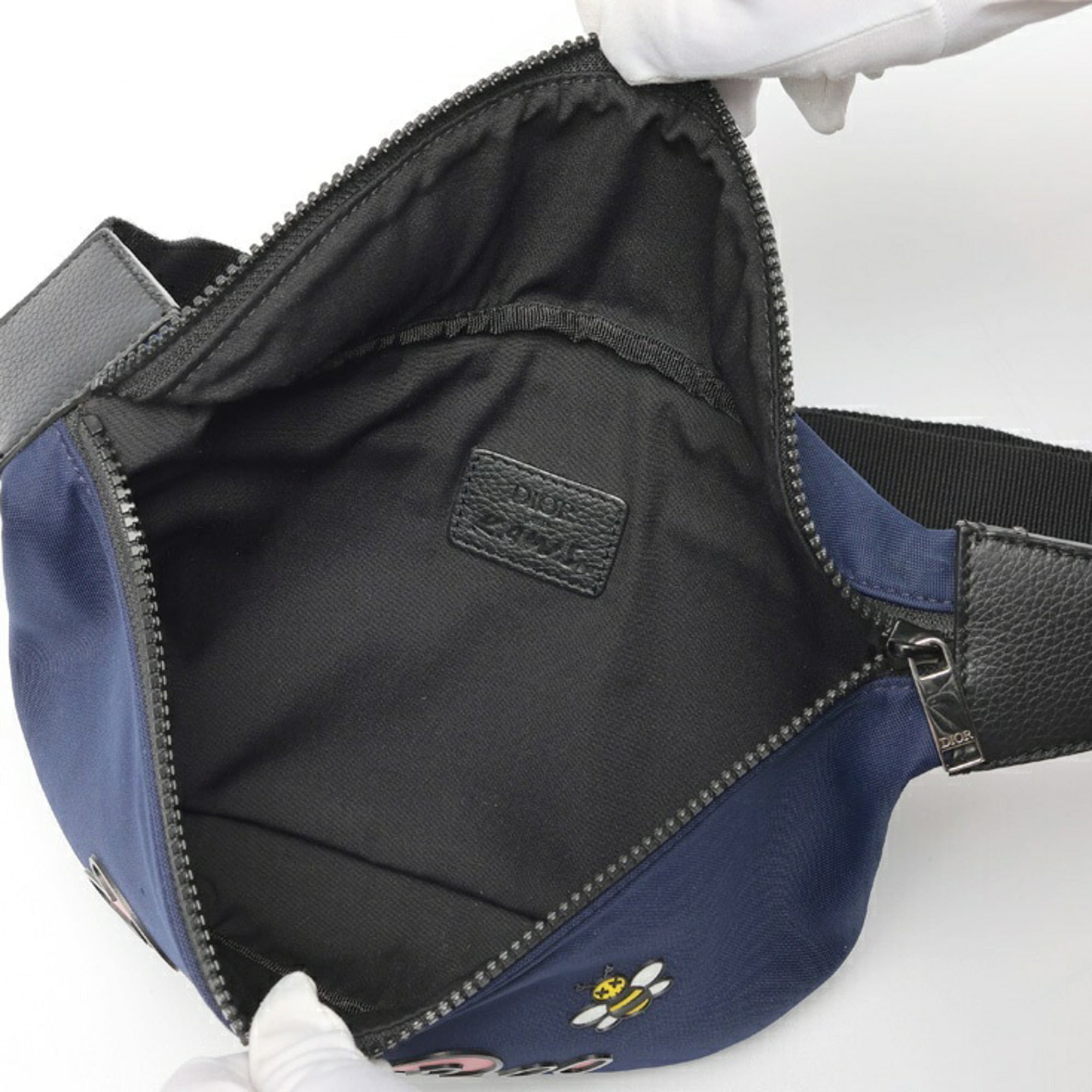 Christian Dior Navy Nylon Leather Fanny Pack (Pre-Owned)