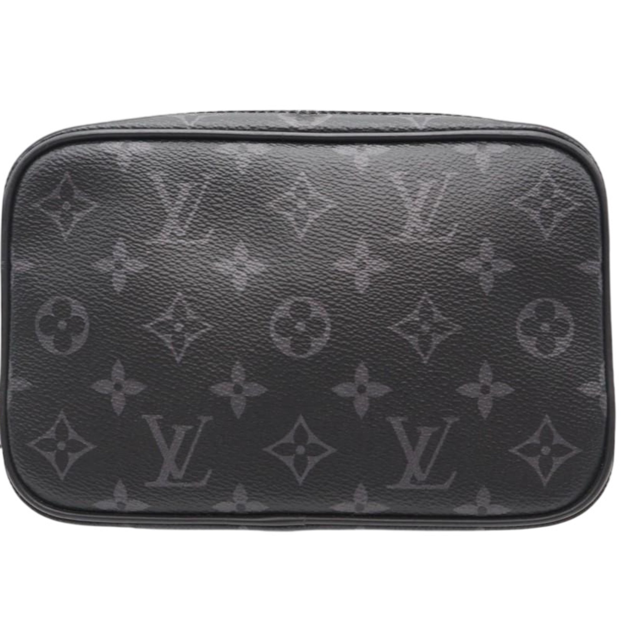 Louis Vuitton Black Gray Coated Canvas Clutch Bag (Pre-Owned)