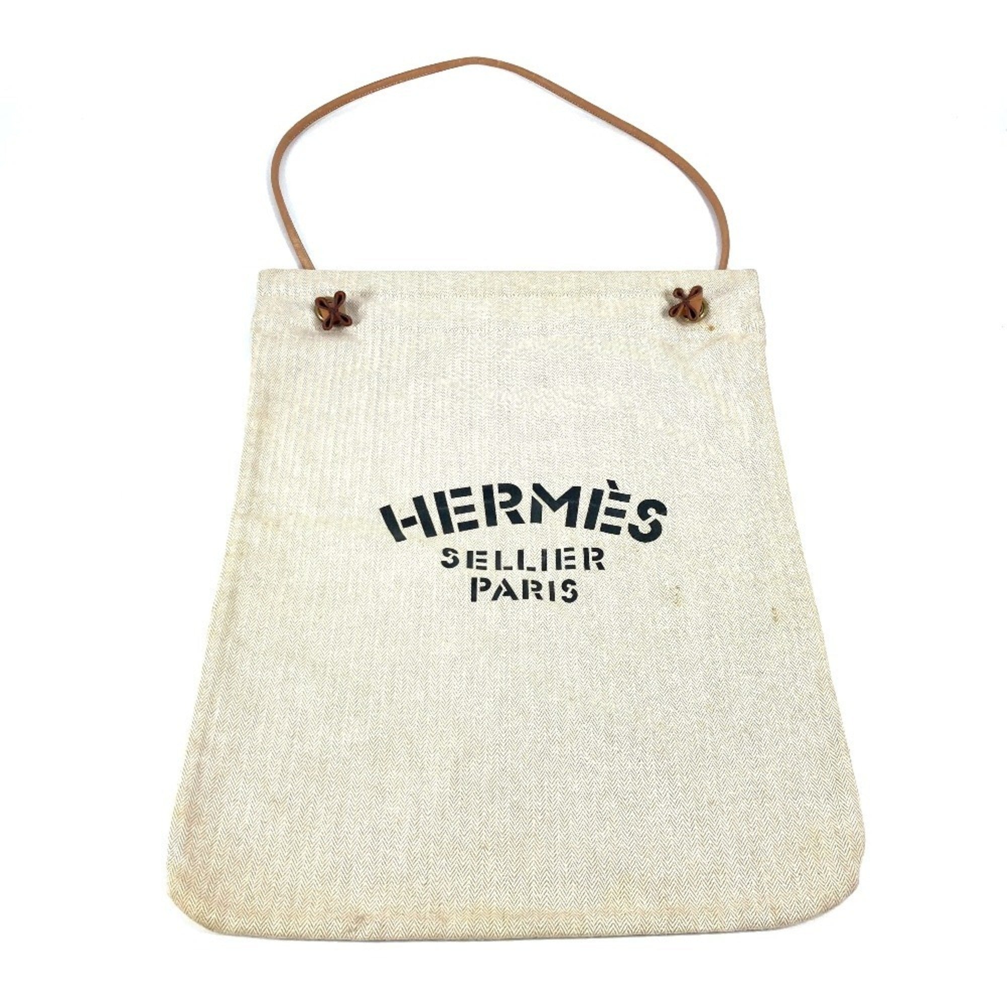 Hermes Natural White Cotton Shoulder Bag (Pre-Owned)