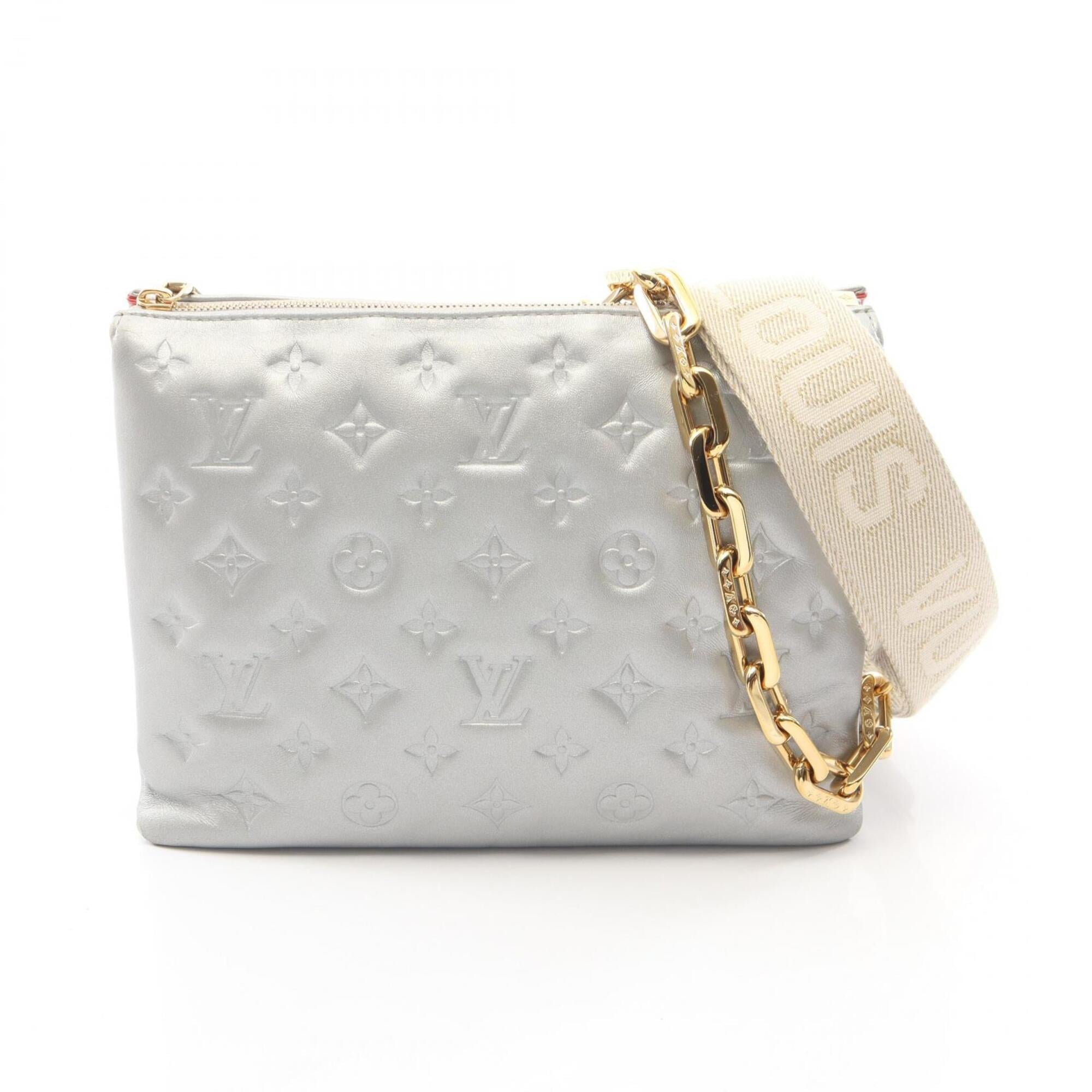 Louis Vuitton Silver Leather Handbag Shoulder Bag (Pre-Owned)