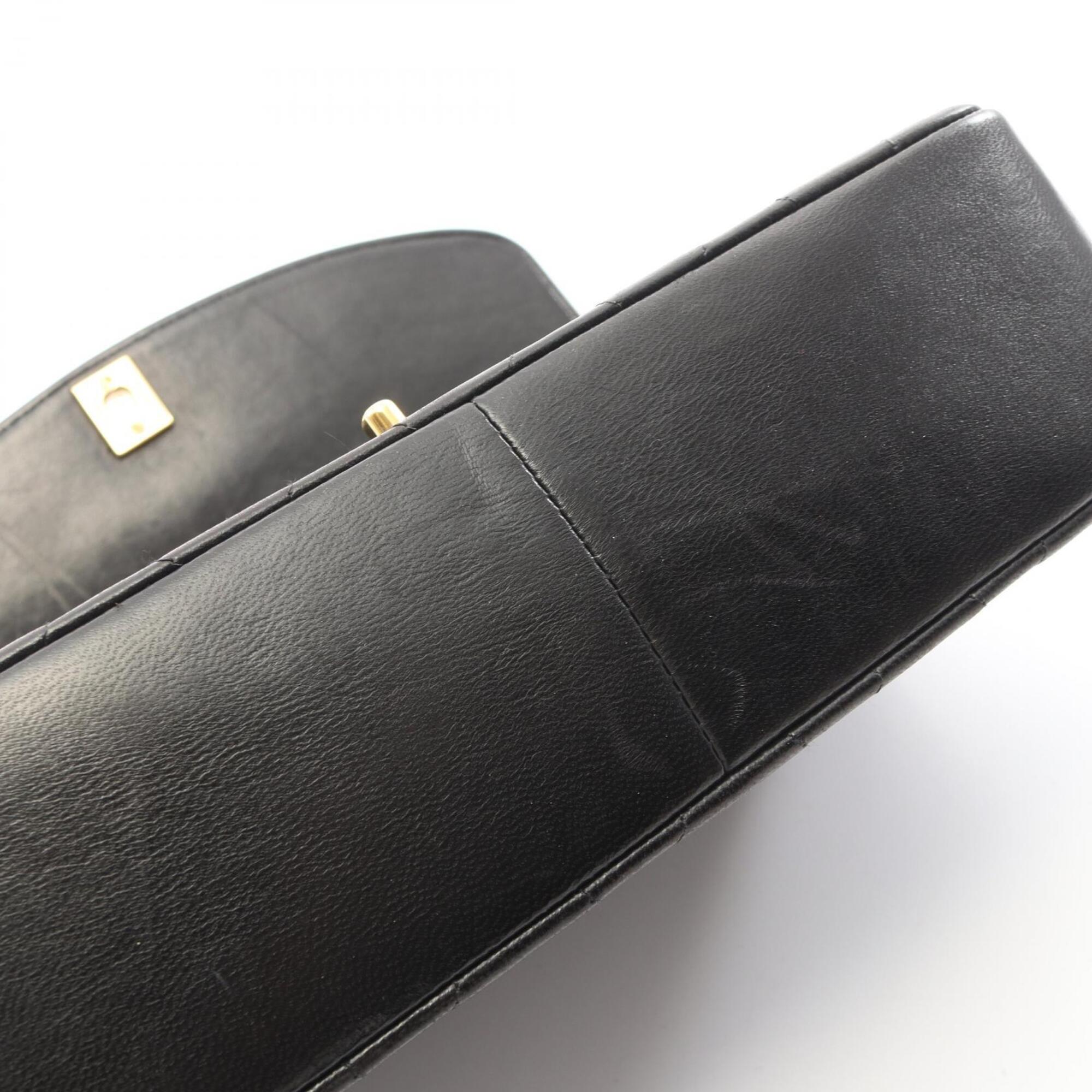 Chanel Black Leather Handbag Shoulder Bag (Pre-Owned)