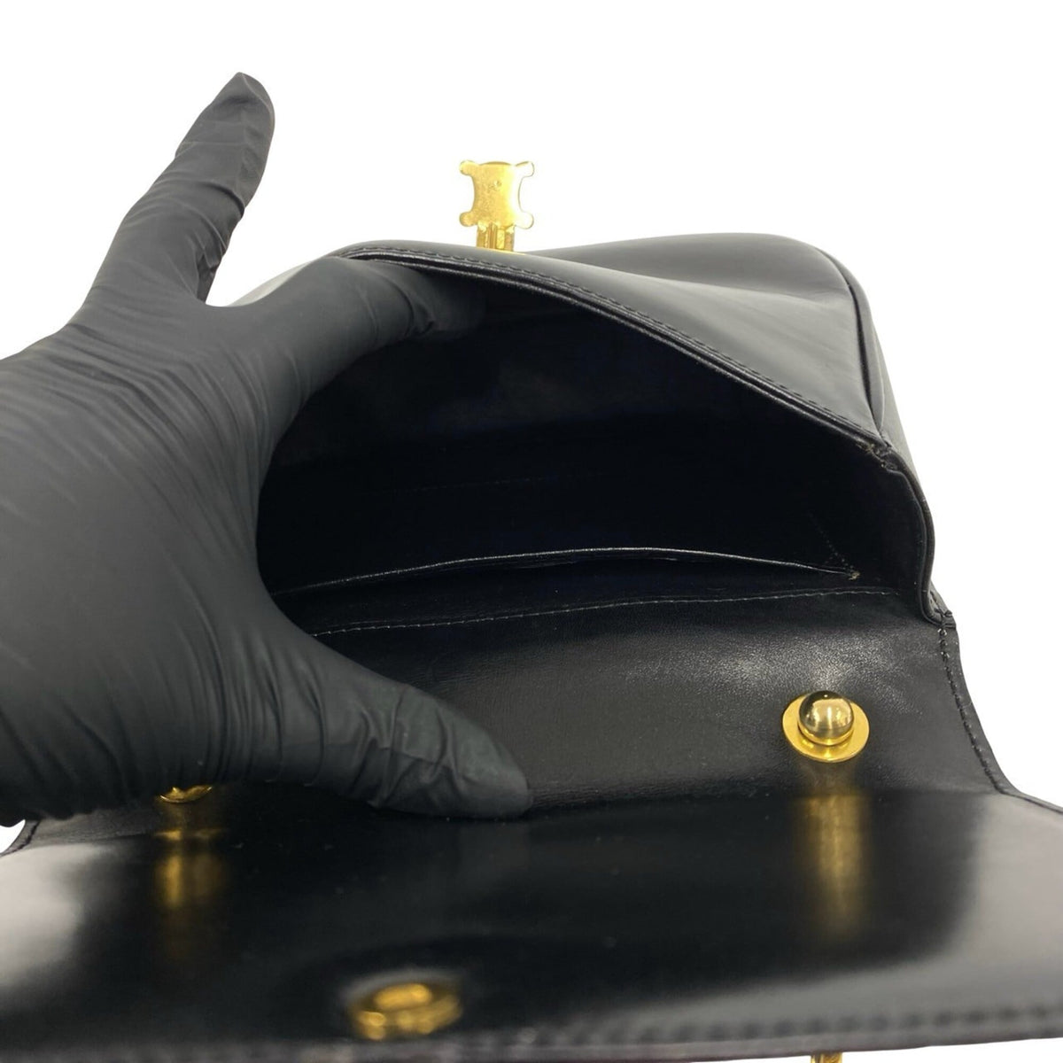Celine Black Leather Pochette Shoulder Bag (Pre-Owned)