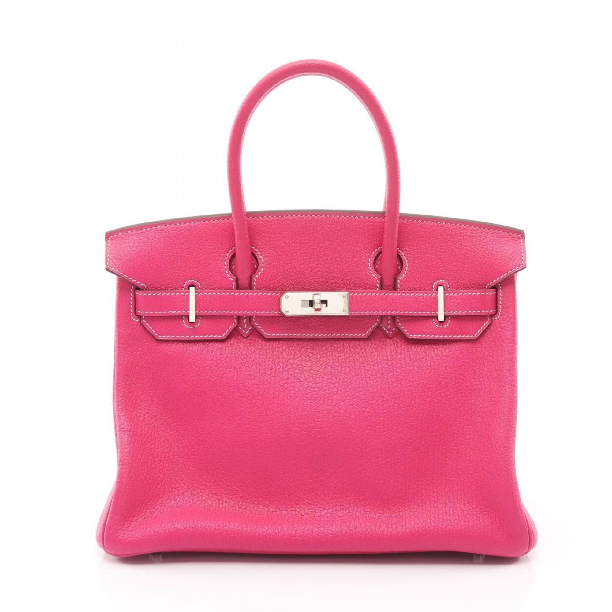 Hermes Cyclamen Pink Purple Rose Shocking Chevre Leather Leather Handbag (Pre-Owned)