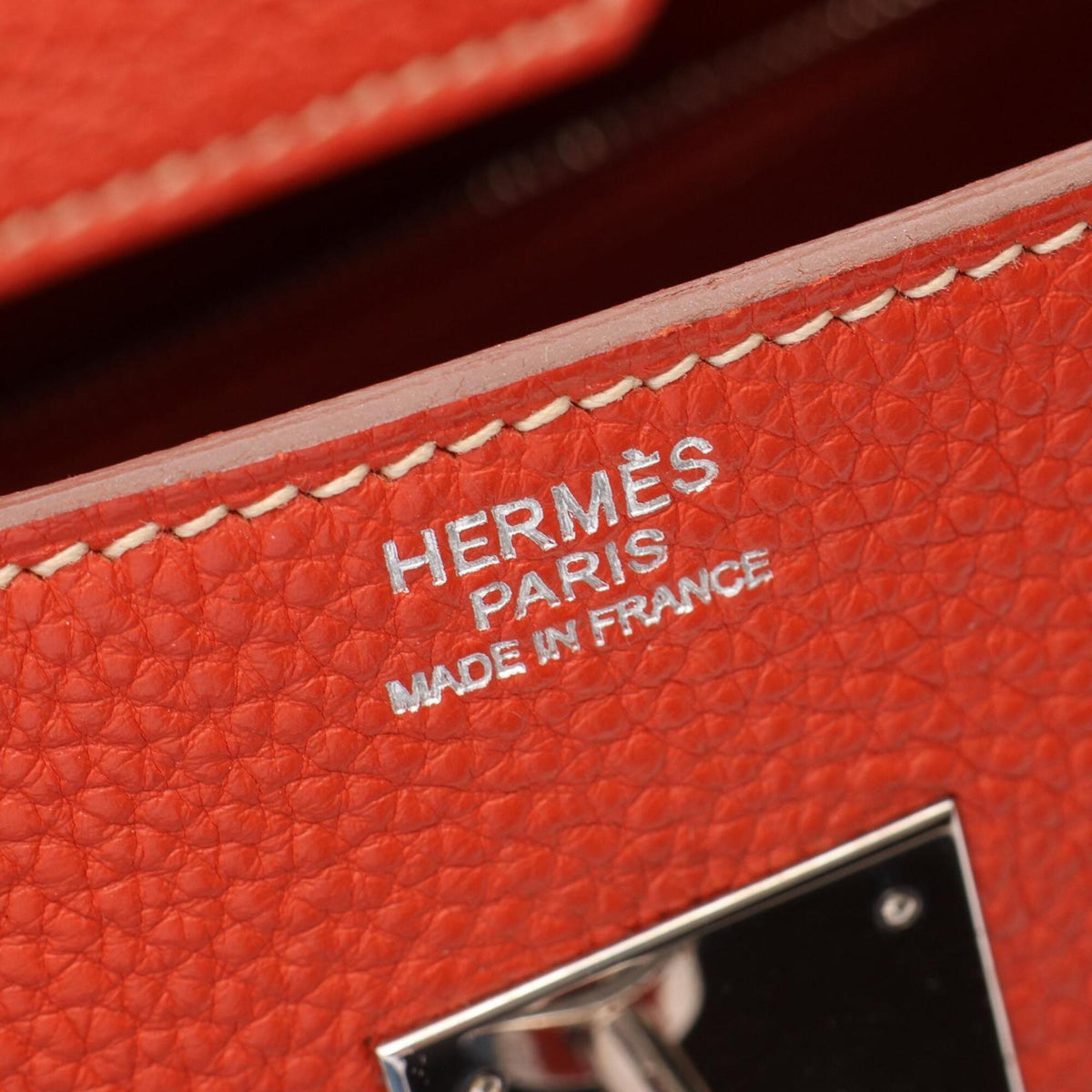 Hermes Red Color Sanguine Togo Leather Handbag (Pre-Owned)