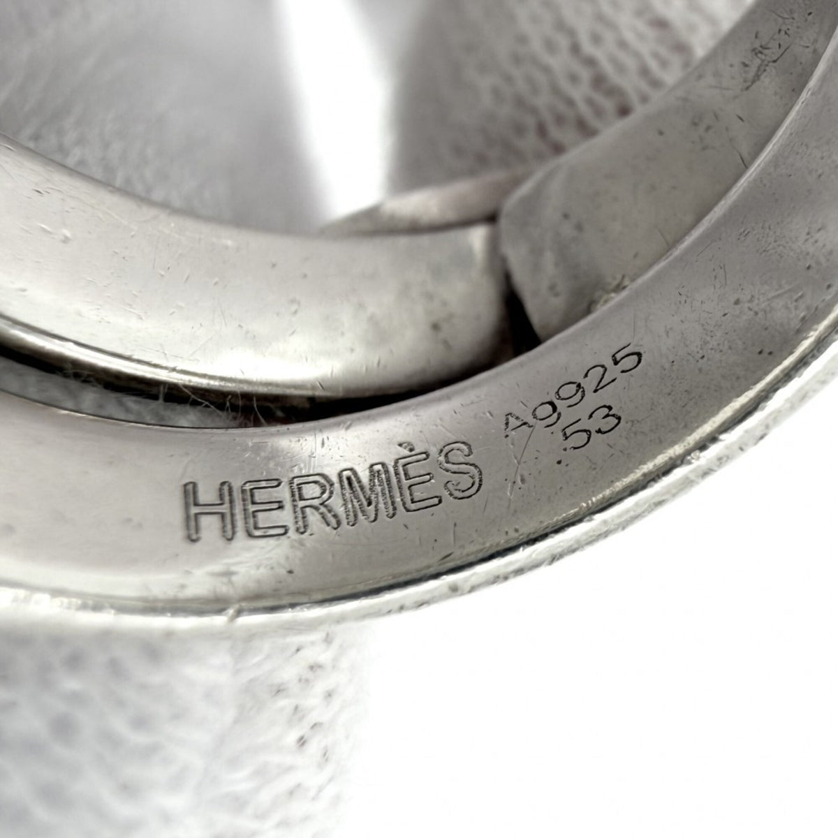 Hermes Silver 925 Band Ring (Pre-Owned)