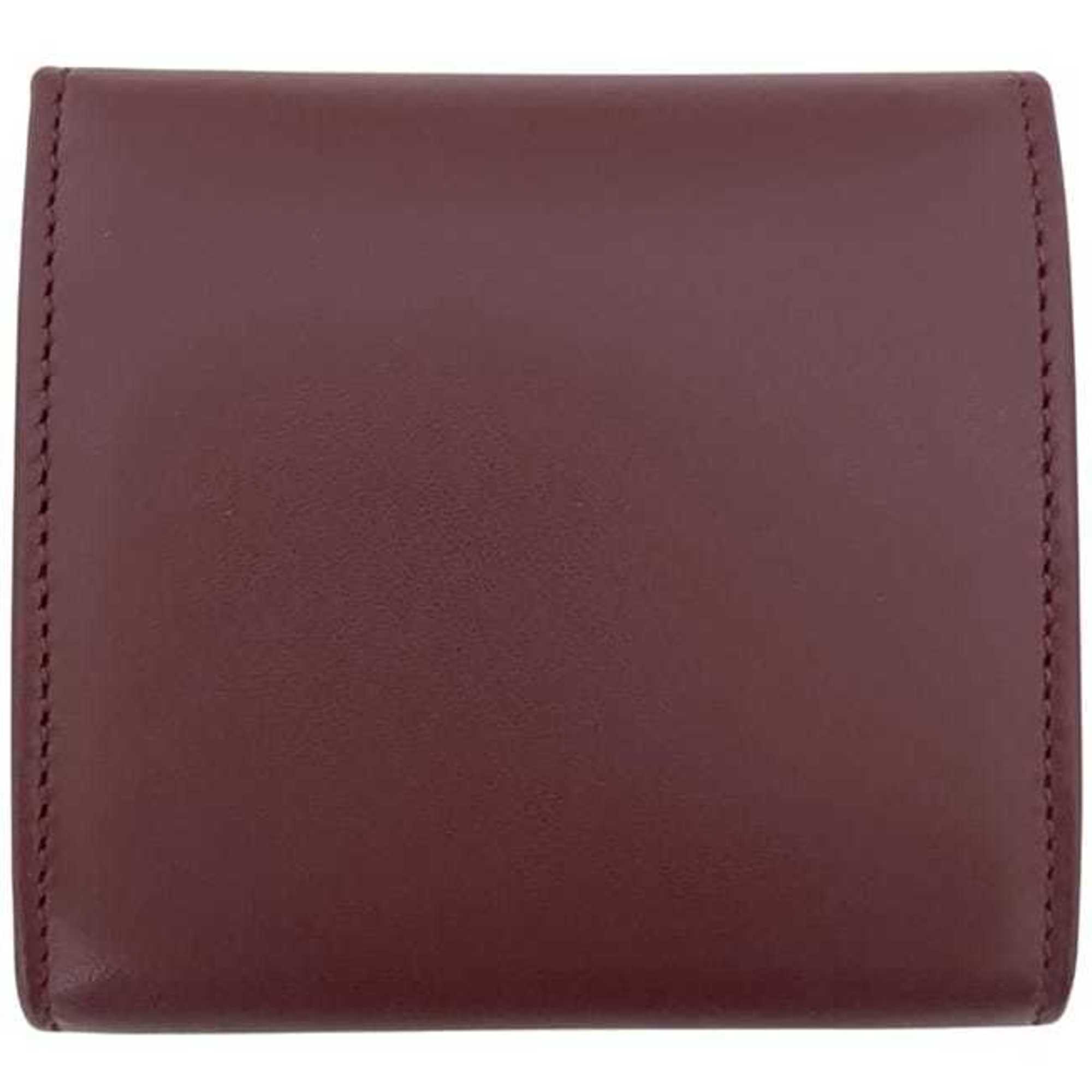 Cartier Bordeaux Wine Red Leather Coin Purse/Coin Case (Pre-Owned)
